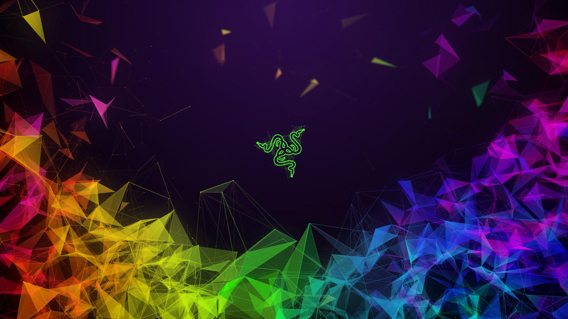 1920x1080 Wallpaper Razer, colors, geometry, 4K, Abstract, Desktop