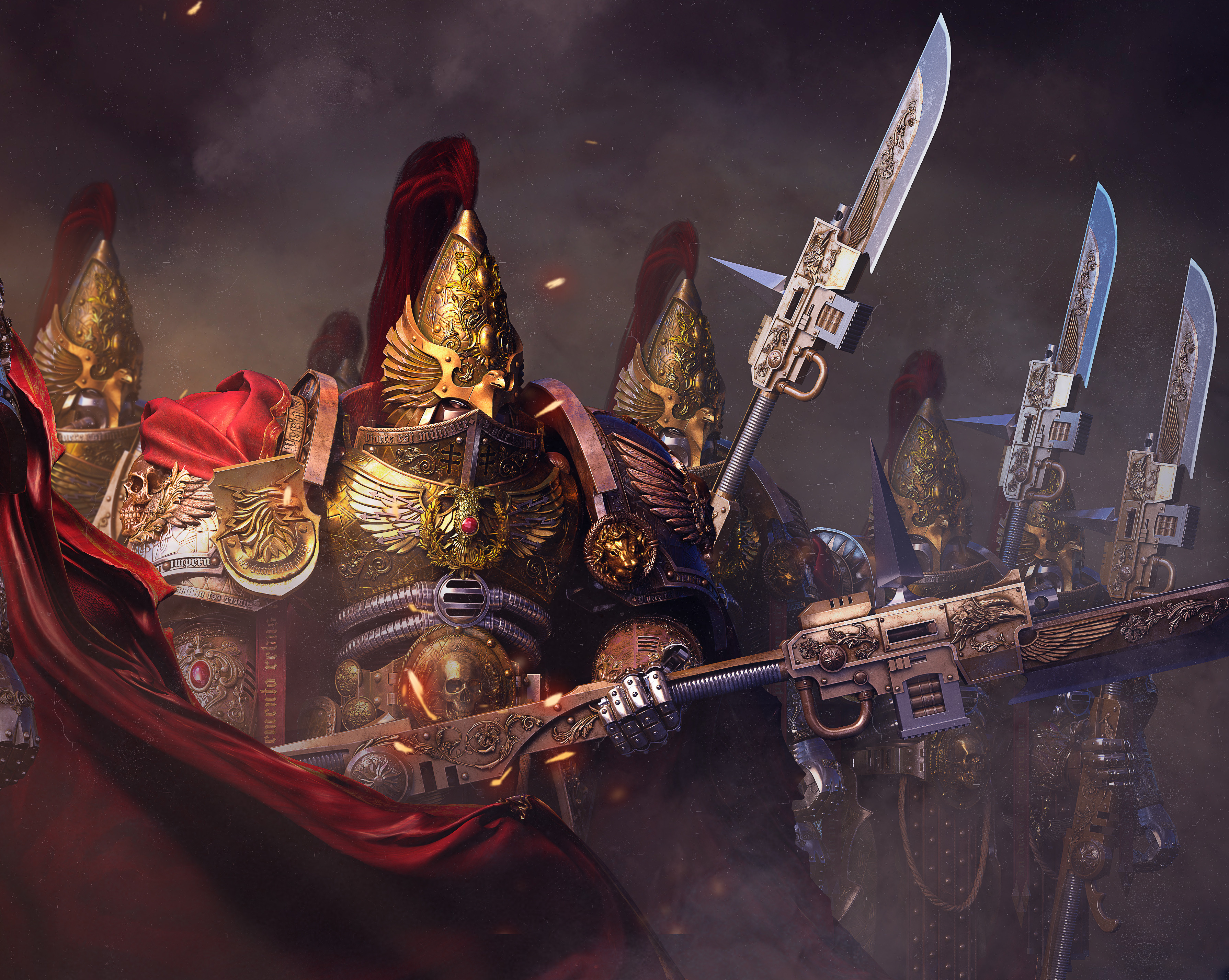 3580x2860 Adeptus Custodes Warhammer40K fanart, Desktop