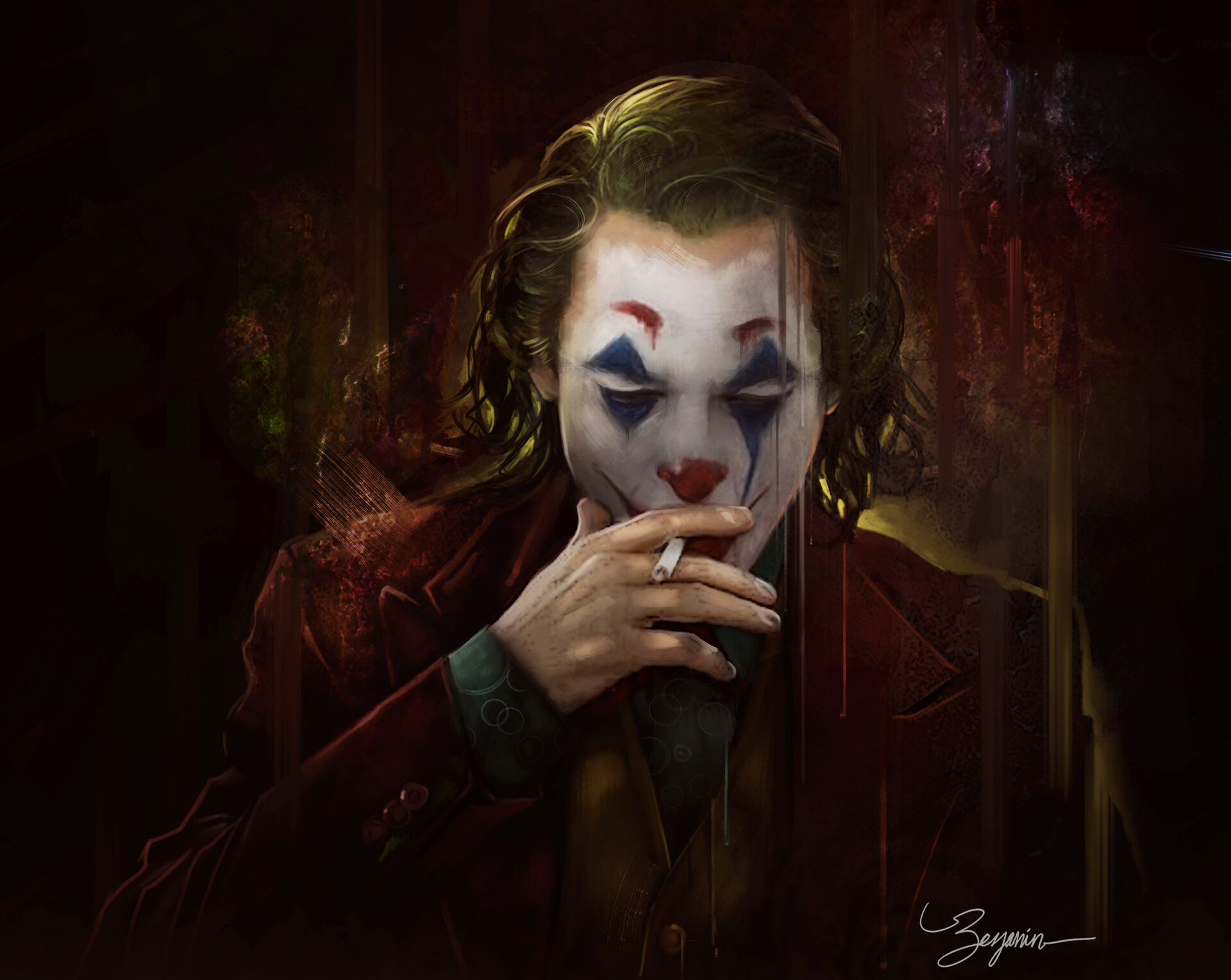 1920x1530 The Joker Smoking a Cigarette HD Wallpaper. Background, Desktop