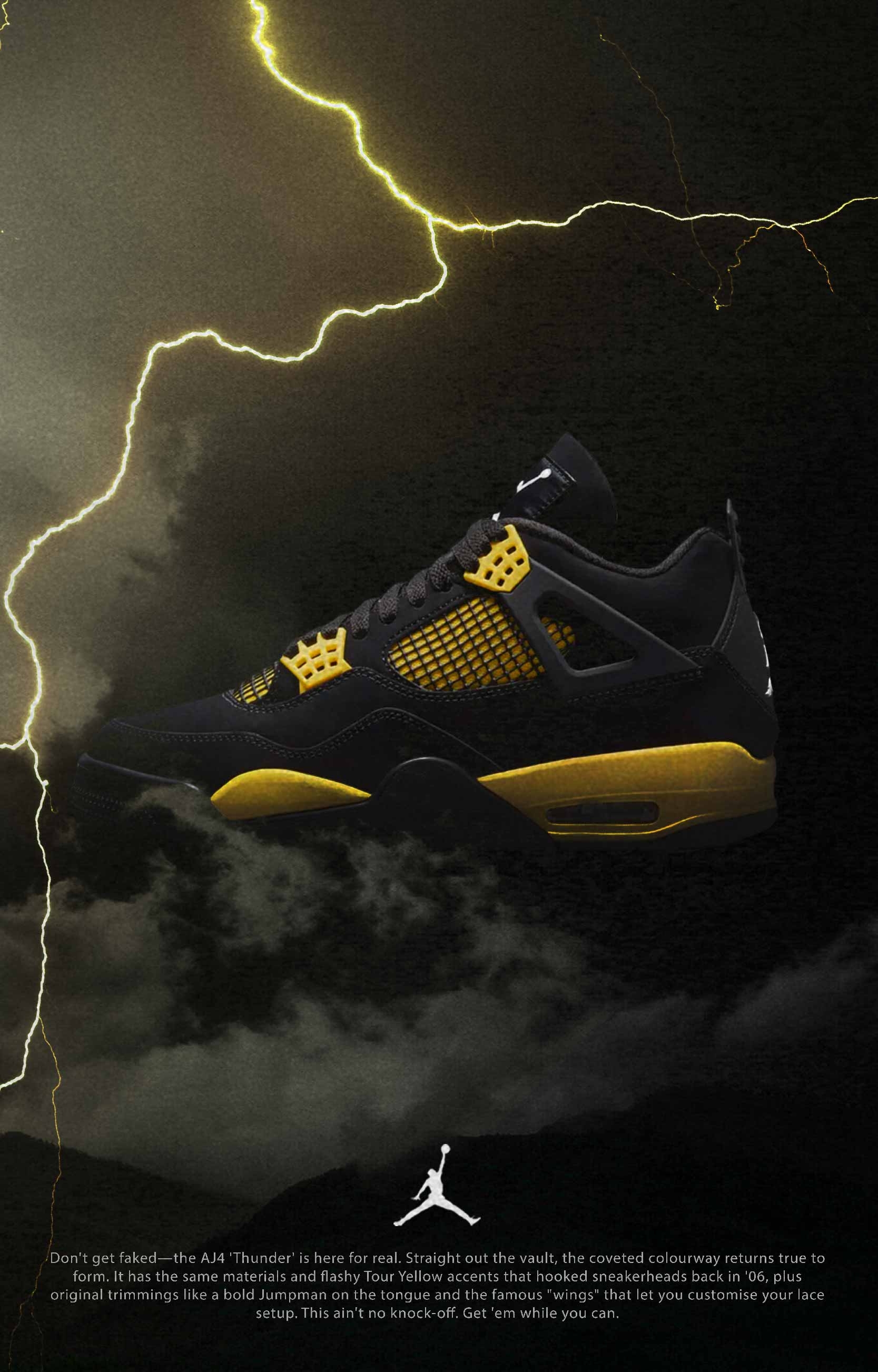 1670x2610 AIR JORDAN 4 RETRO THUNDER. Raffle, Phone