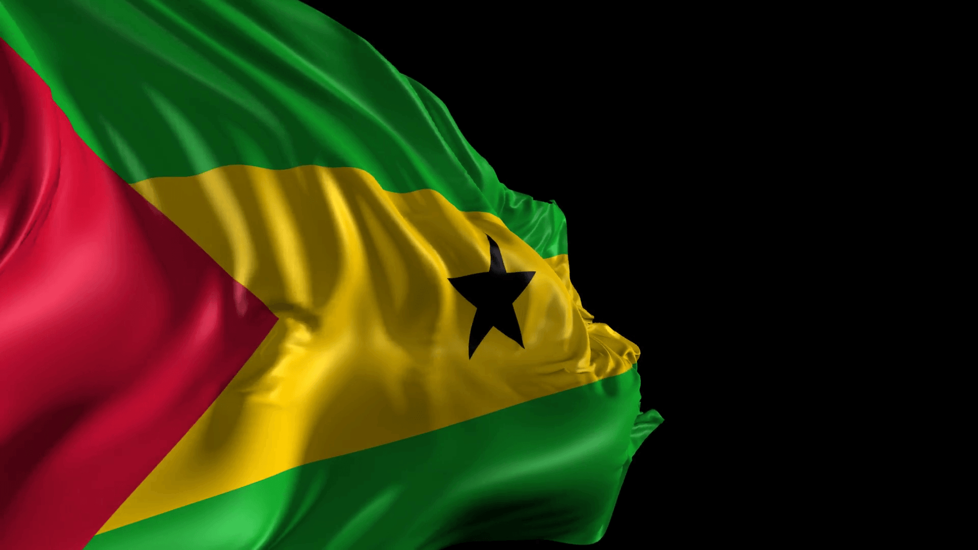 1920x1080 Flag of Sao Tome and Principe- Beautiful 3D animation of Sao Tome, Desktop