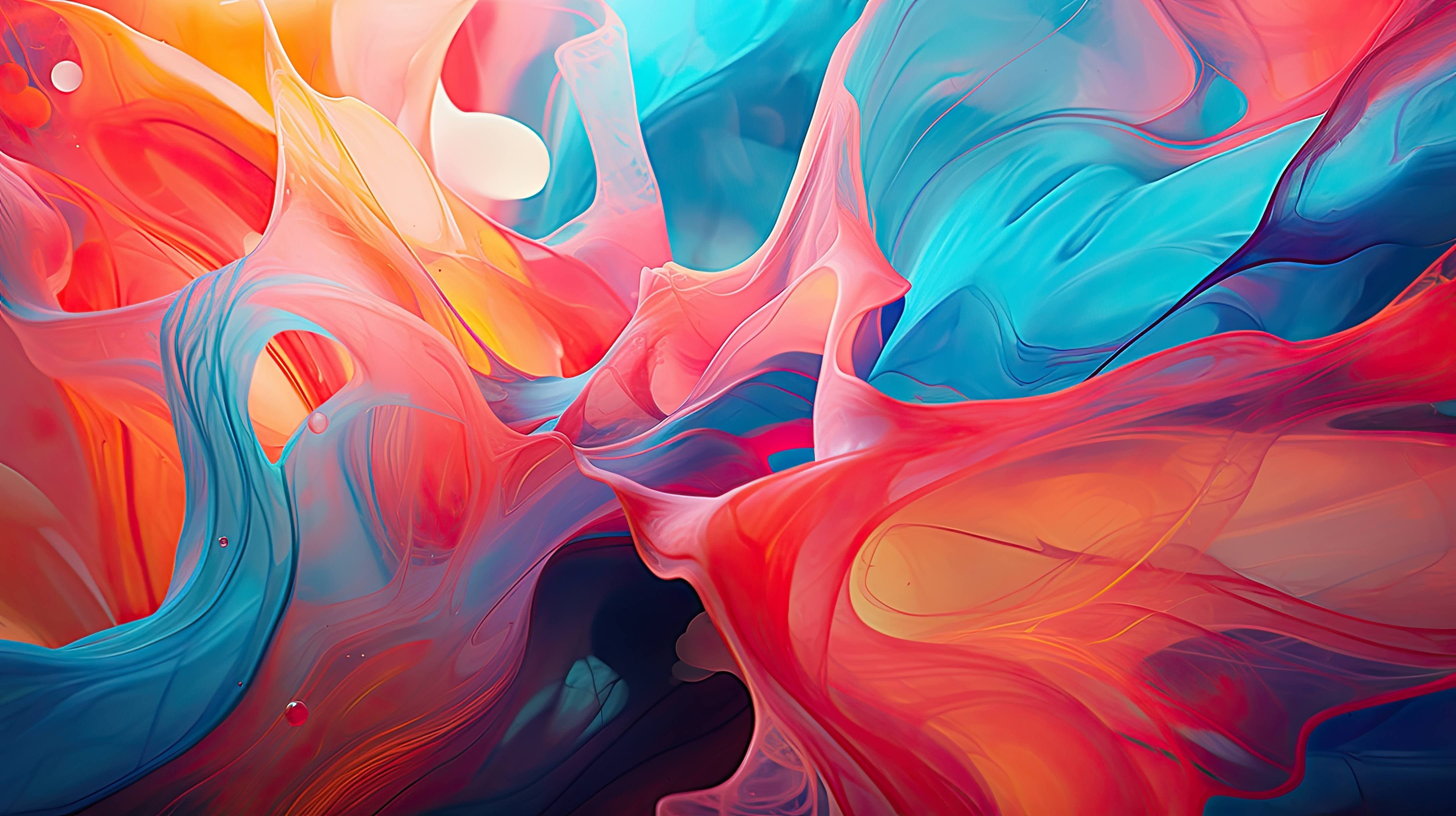 4370x2450 Flowing liquid art background, vibrant, Desktop