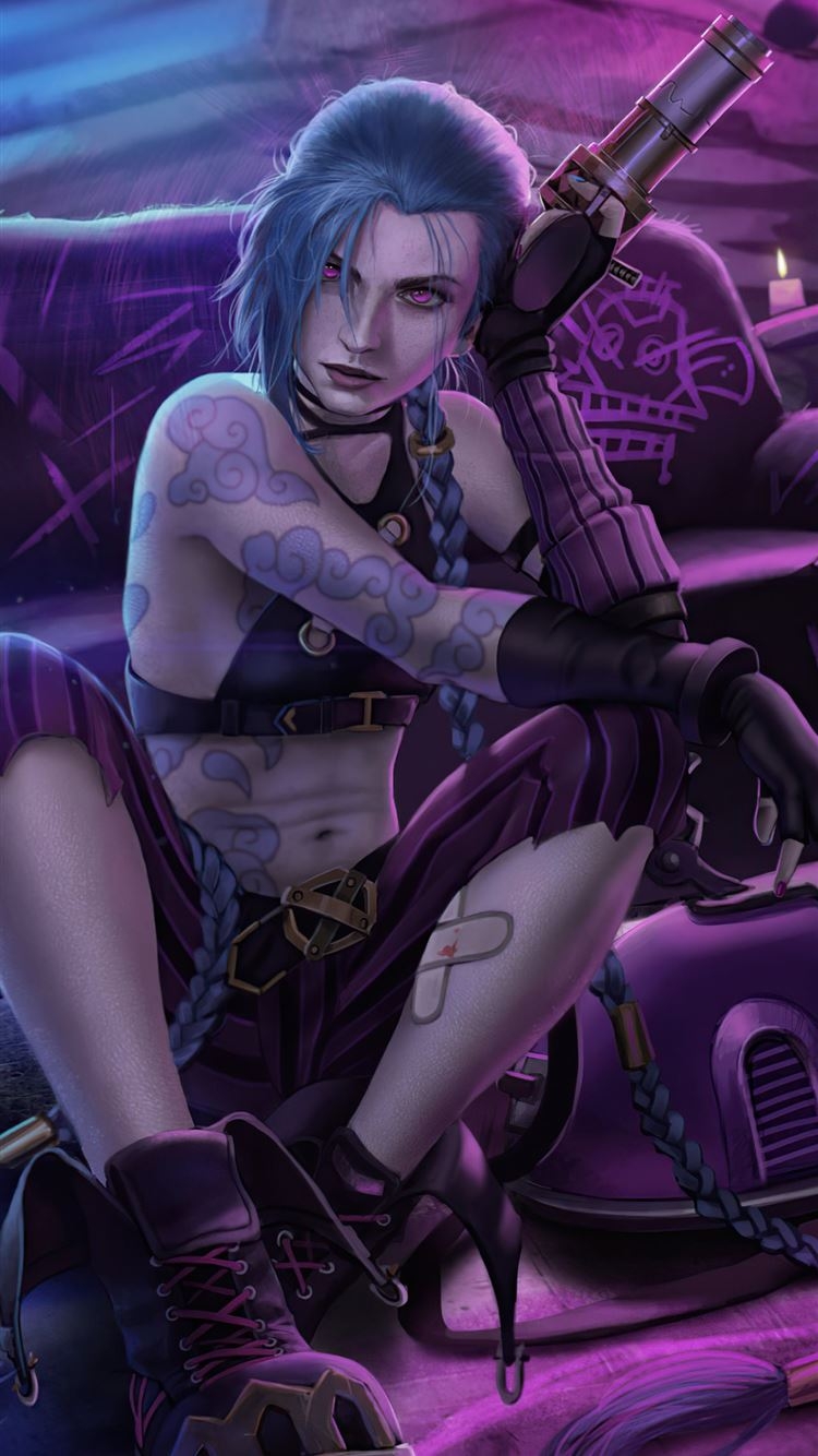 750x1340 jinx arcane league of legends iPhone Wallpaper Free Download, Phone