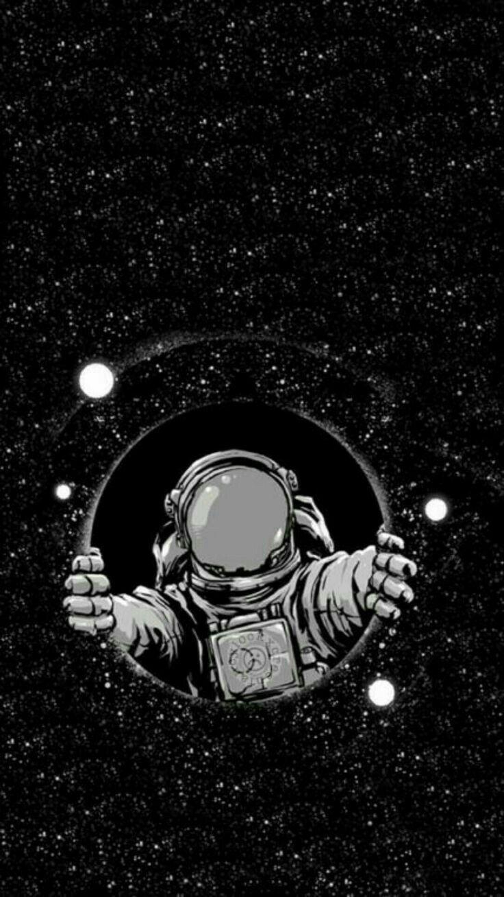 740x1310 Astronaut, Outer space, Illustration, Fiction, Astronomical object, Phone