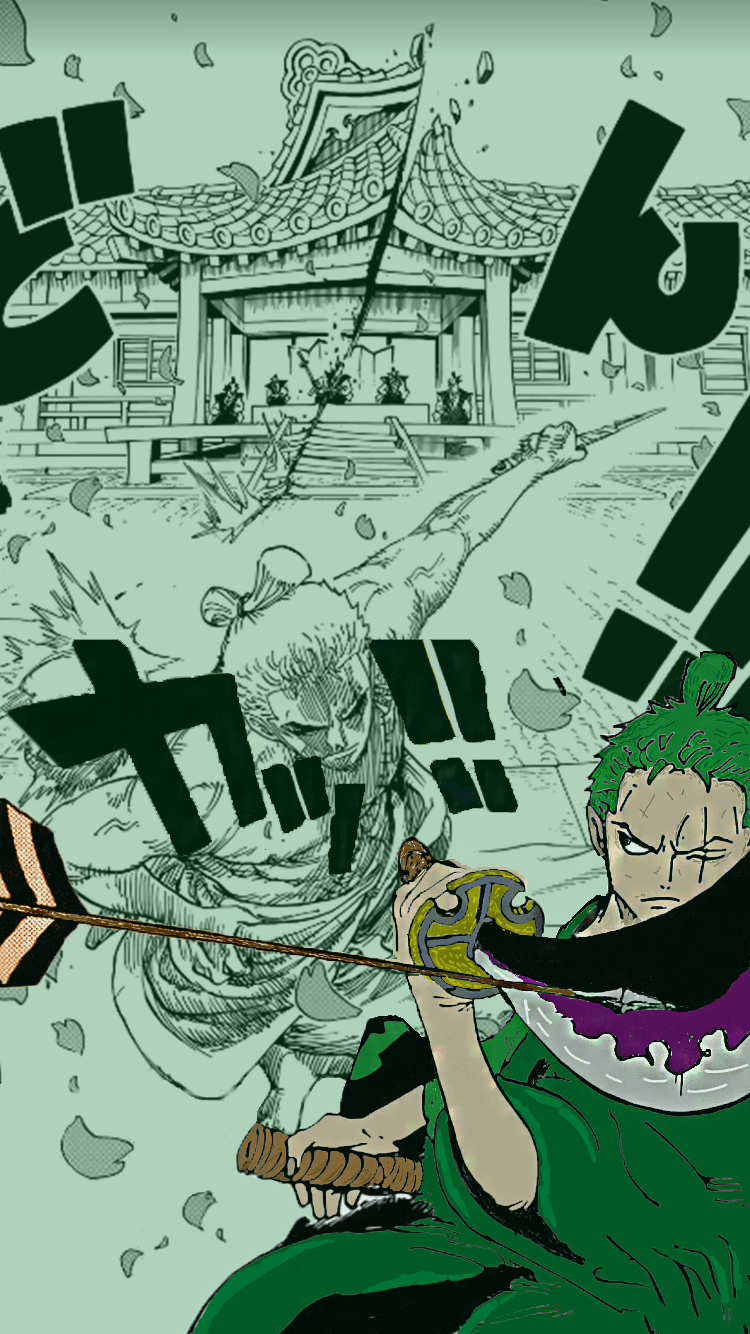 750x1340 Zoro in Wano SmartPhone Wallpaper, my attempt at colouring, Phone