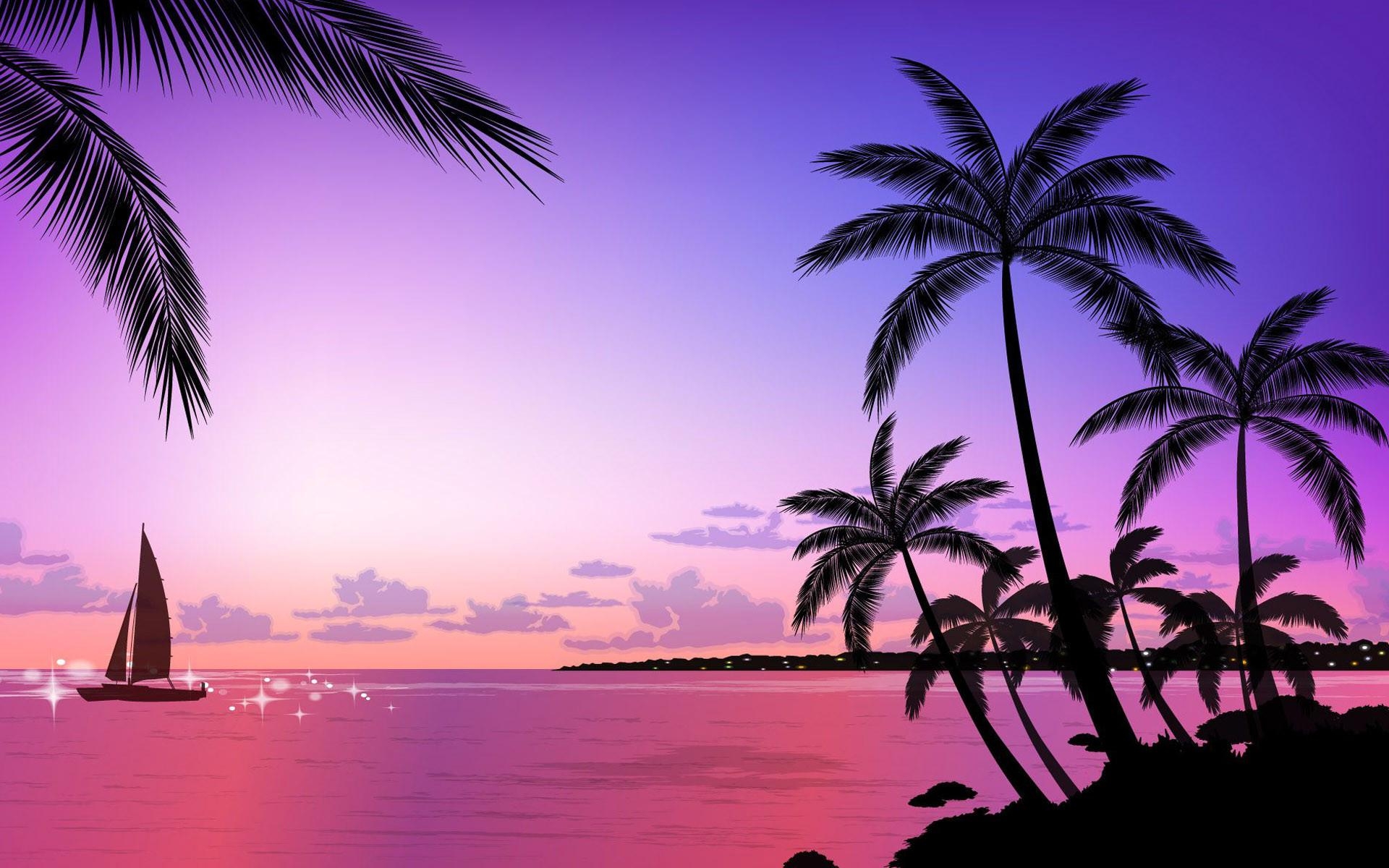 1920x1200 Sunset Beach Wallpaper, Desktop