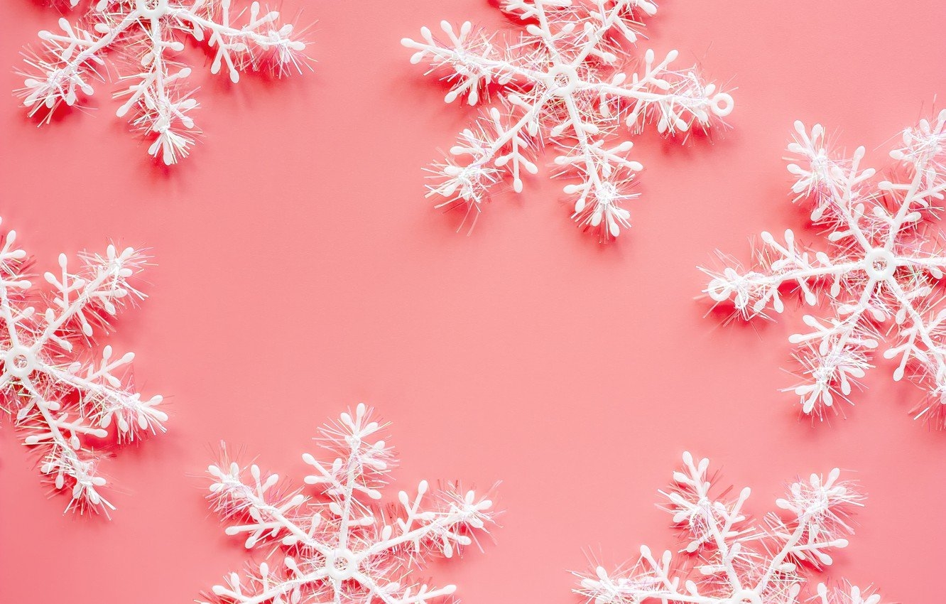 1340x850 Christmas Pink Snowflake Wallpaper Free Christmas Pink Snowflake Background, Desktop