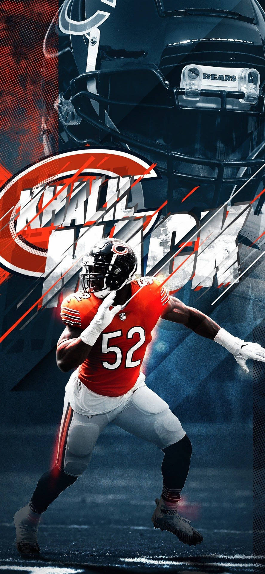 890x1920 Download Khalil Mack making an impact on the Chicago Bears Wallpaper, Phone