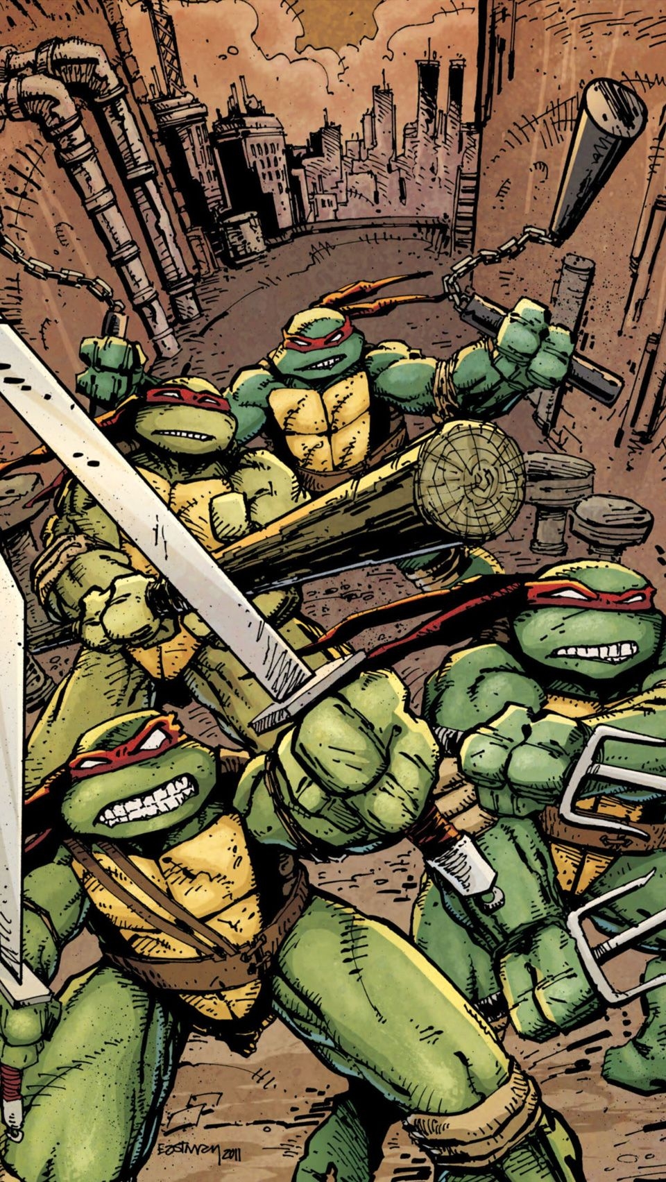 960x1710 TMNT Wallpaper, Phone