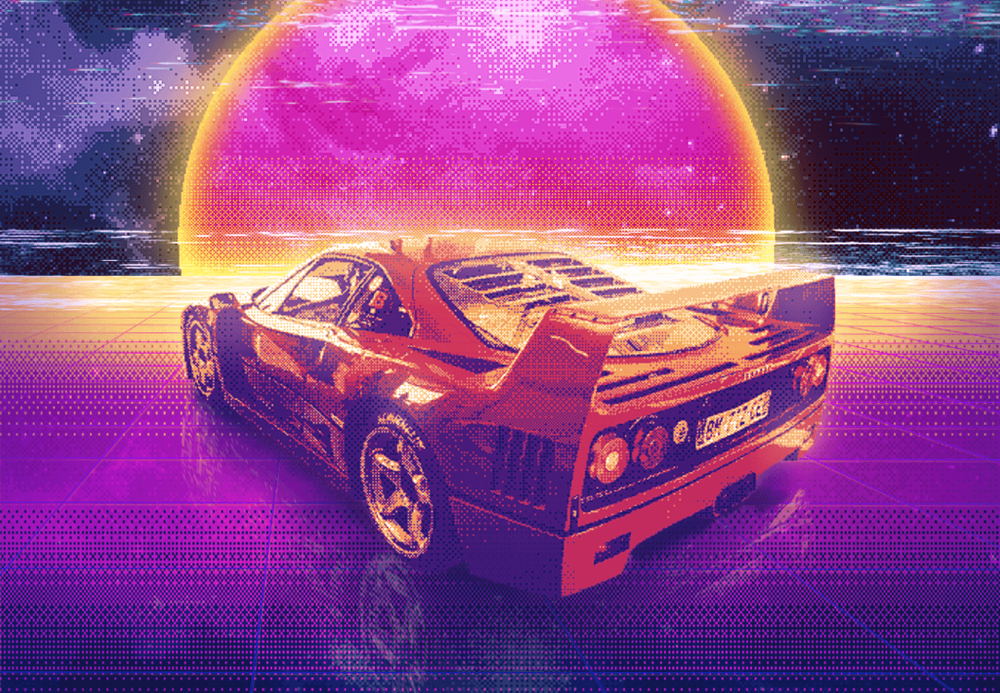 2000x1390 Retro Wave Full HD Wallpaper and Backgroundx1386, Desktop