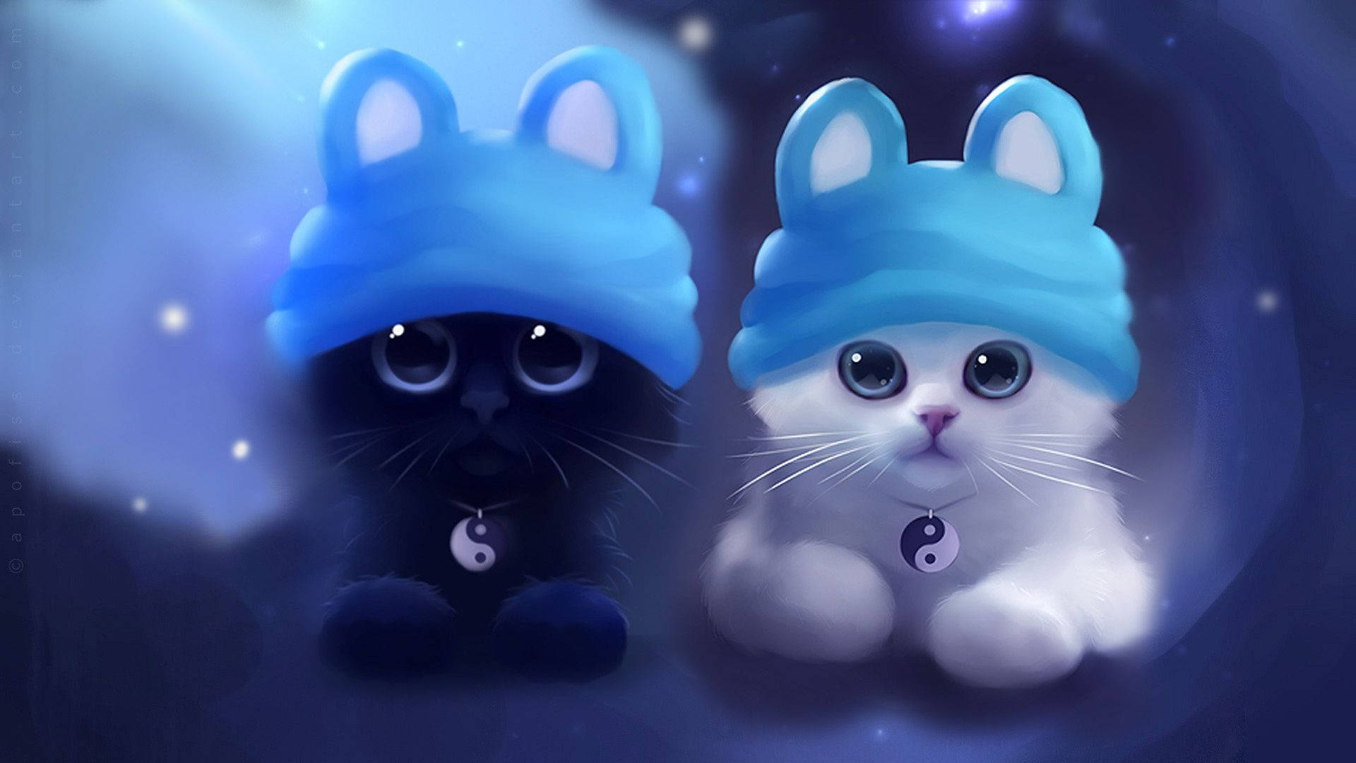 1920x1080 Download Cat Art Yin Yang Cats Wallpaper, Desktop