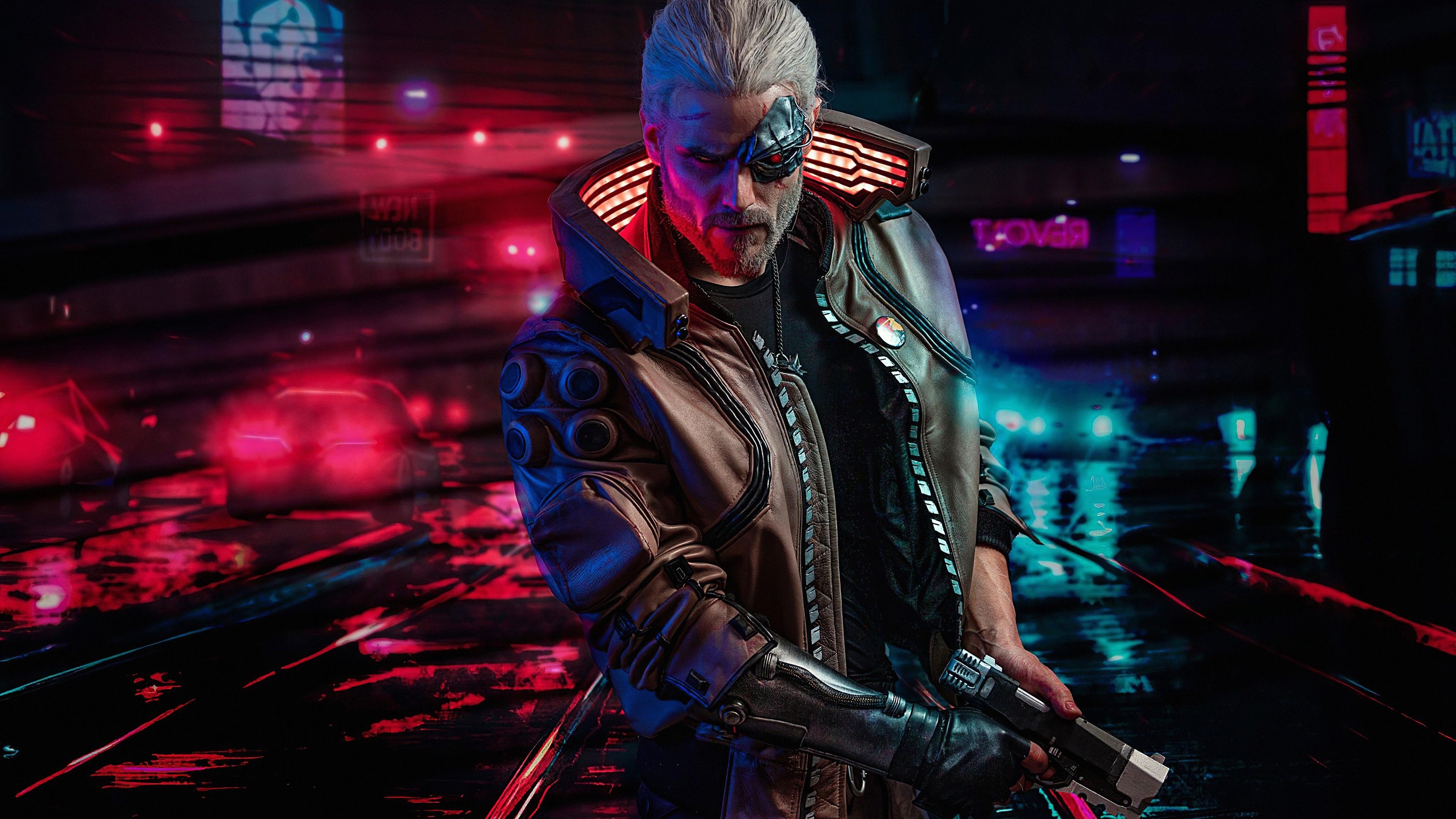 3840x2160 Cyberpunk 2077 4K Wallpaper, Geralt of Rivia, The Witcher, Graphics CGI, Desktop