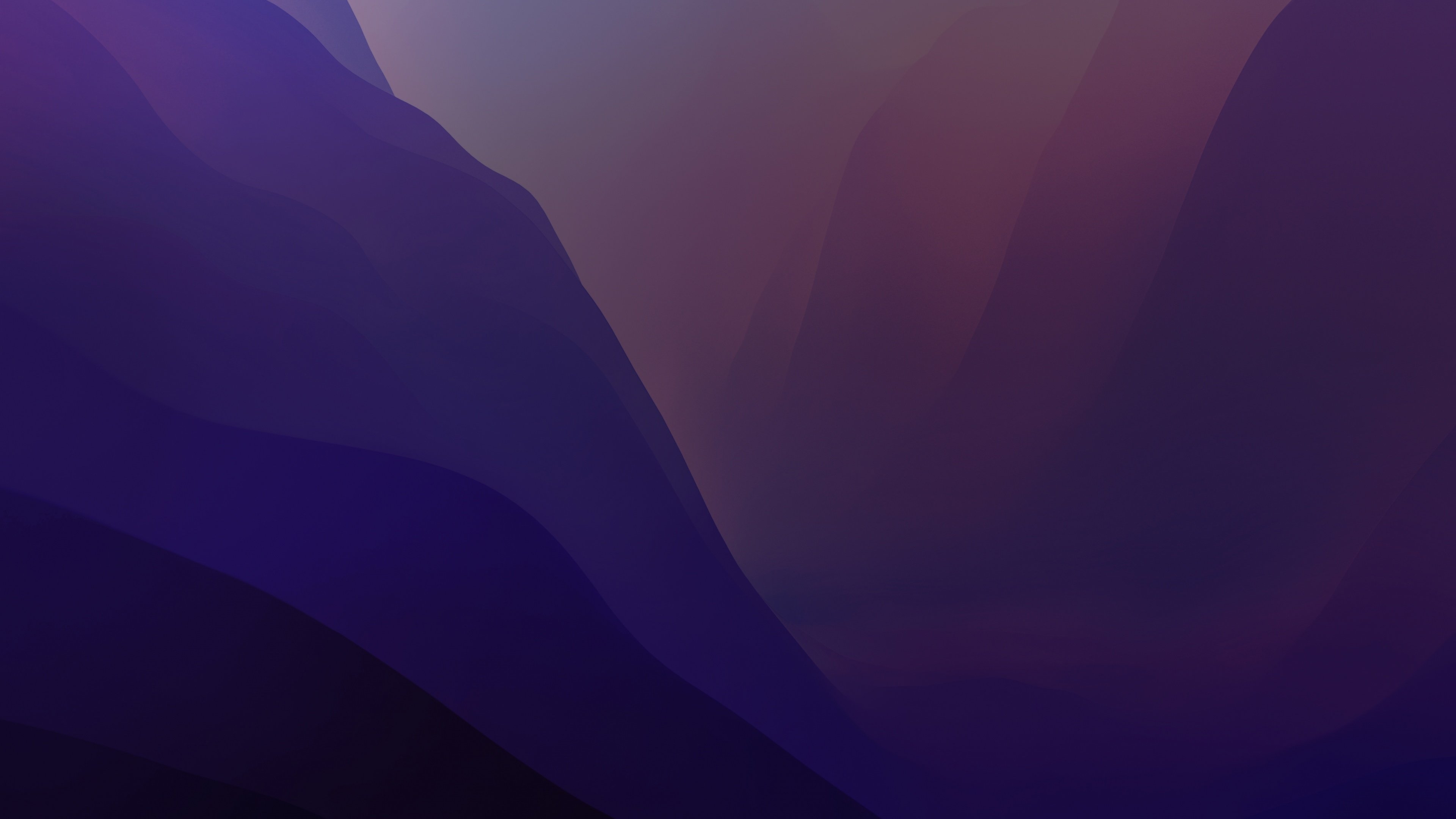 3840x2160 macOS Monterey Wallpaper 4K, Stock, Purple, Dark Mode, Layers, 5K, Gradients, Desktop