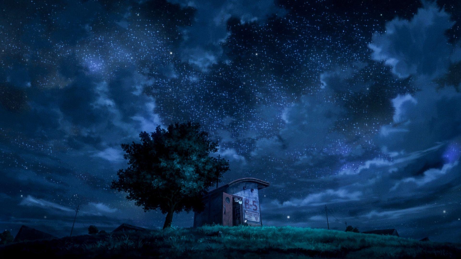 1920x1080 Anime Scenery At Night HD Wallpaperx1080, Desktop