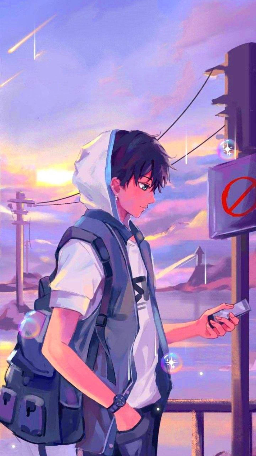 1080x1920 Download Anime Aesthetic Boy In Rain Good Pfp Wallpaper, Phone