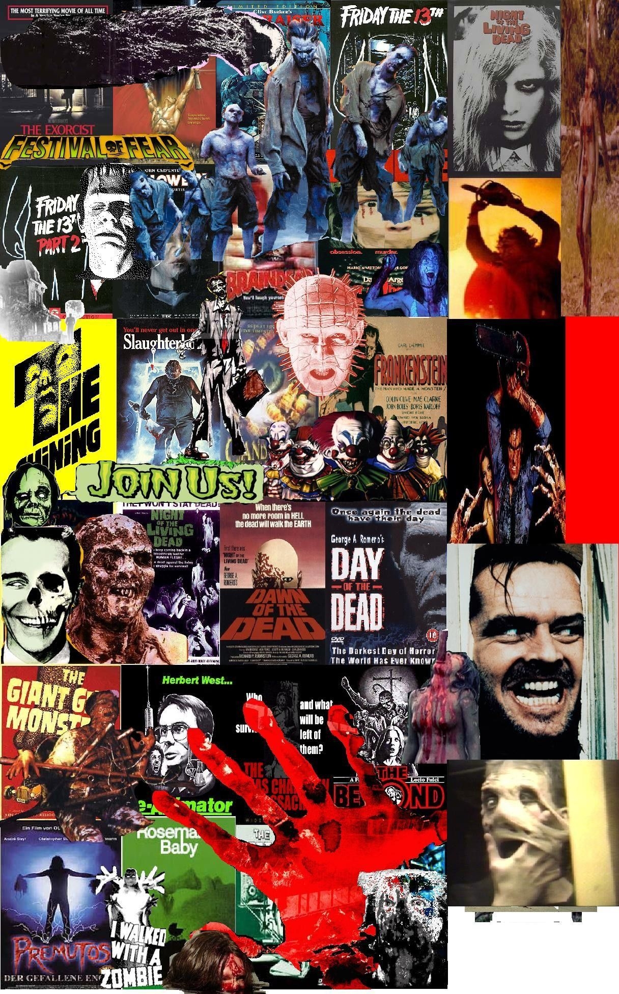 1220x1960 Horror Movie Collage Wallpaper, Phone