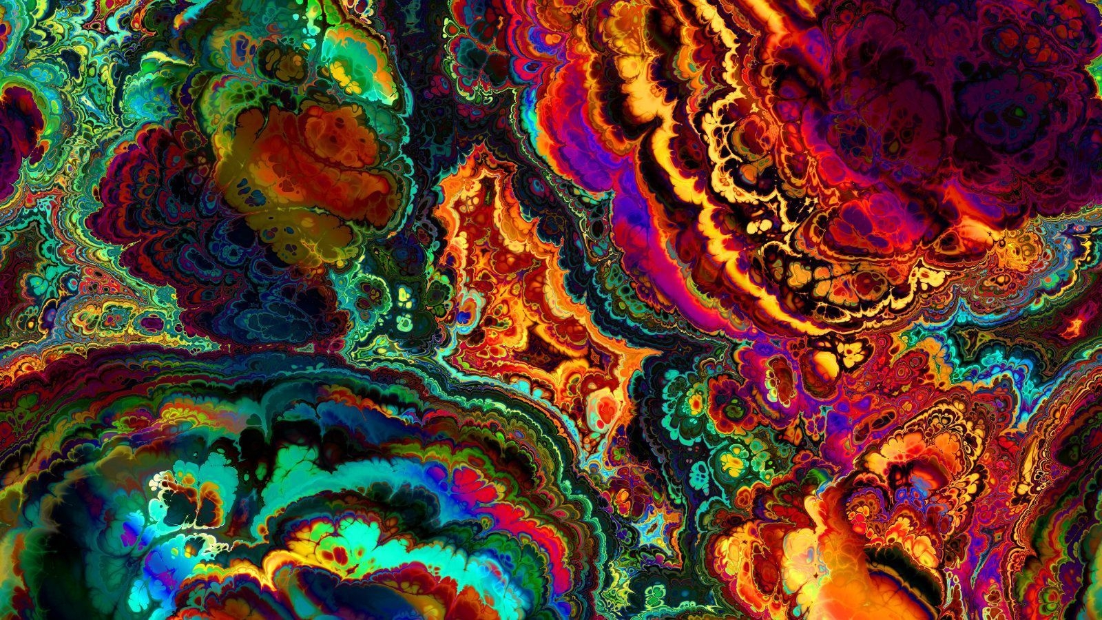 1600x900 Pin On Psychedelic Visionary Abstract Fractal Blacklight Art, Desktop