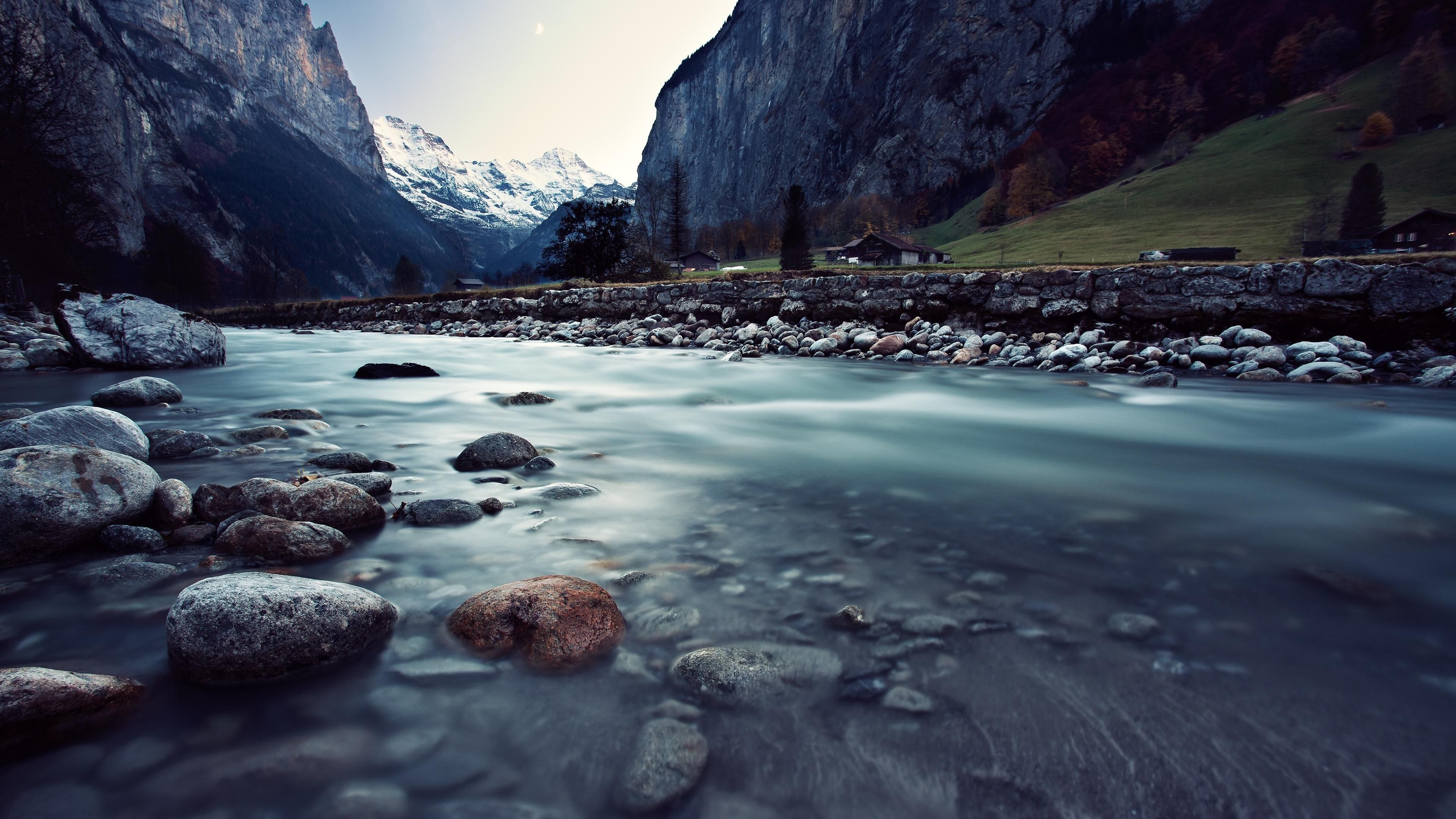 3840x2160 Wallpaper Switzerland, 4k, HD wallpaper, river, mountains, Desktop