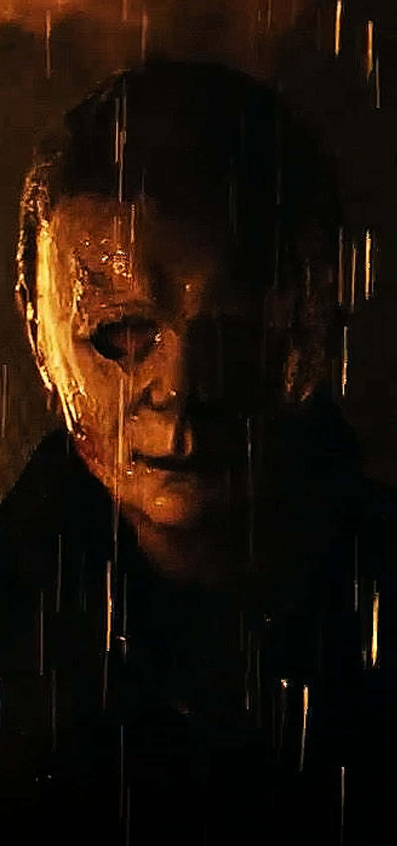 800x1710 Download Halloween Michael Myers In Rain Wallpaper, Phone