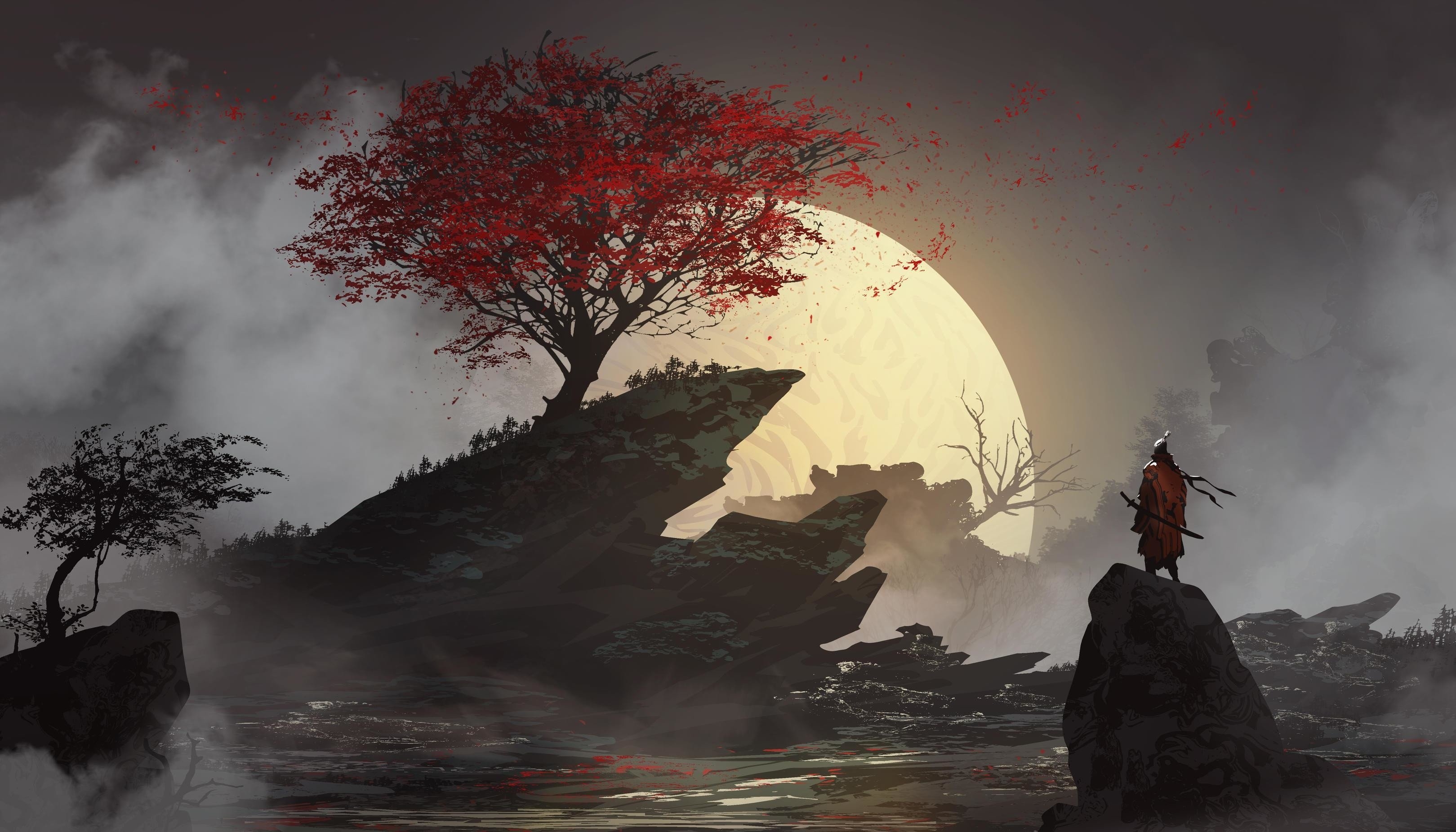 3240x1860 Lone Samurai Wallpaper Free Lone Samurai Background, Desktop