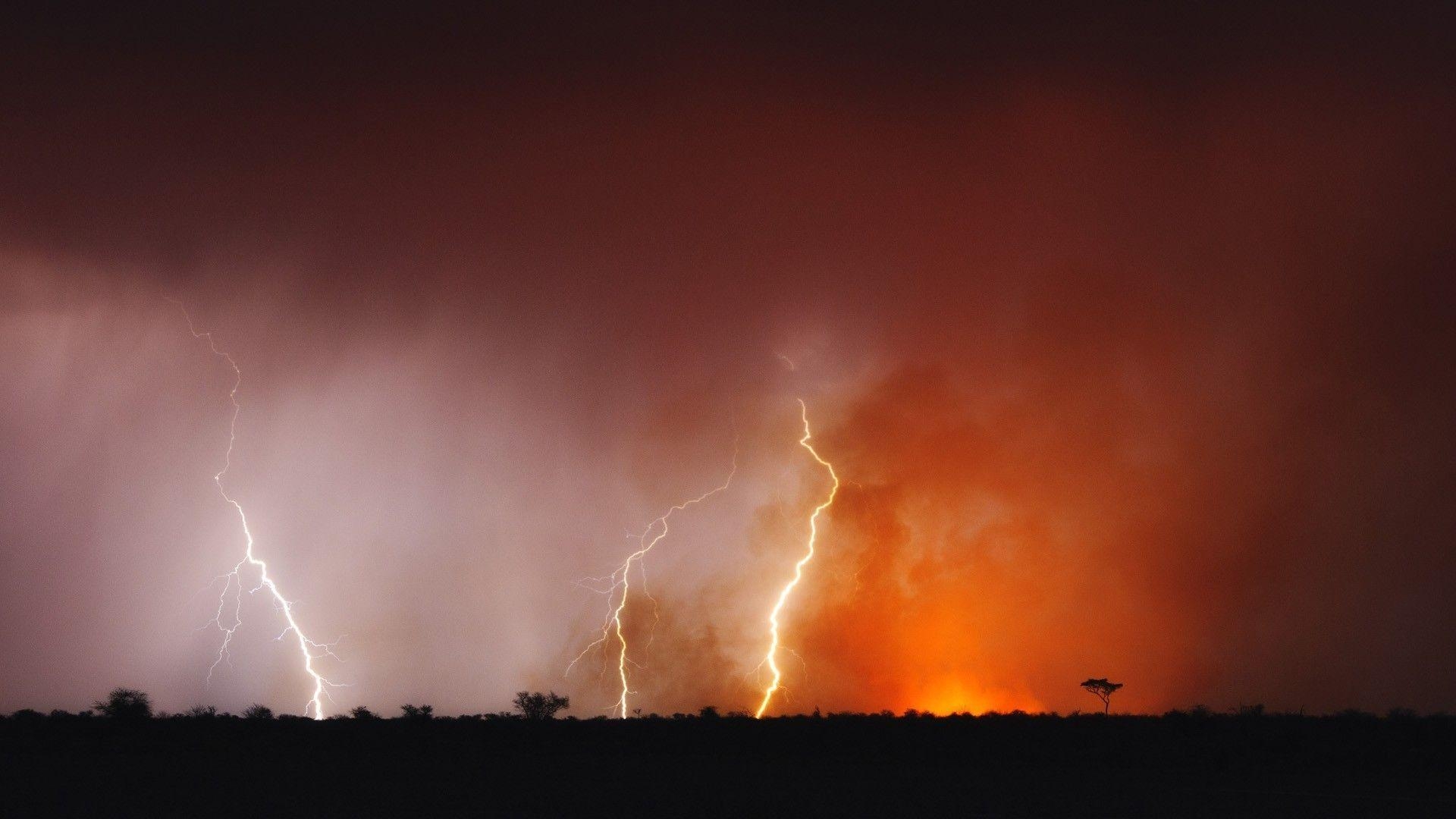 1920x1080 Botswana landscapes lightning wallpaper, Desktop