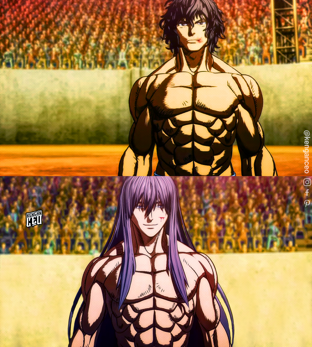 1080x1200 The Asura Tokita Ohma VS The Beautiful Beast Kiryu Setsuna Kengan Ashura Omega Anime Manga, Phone