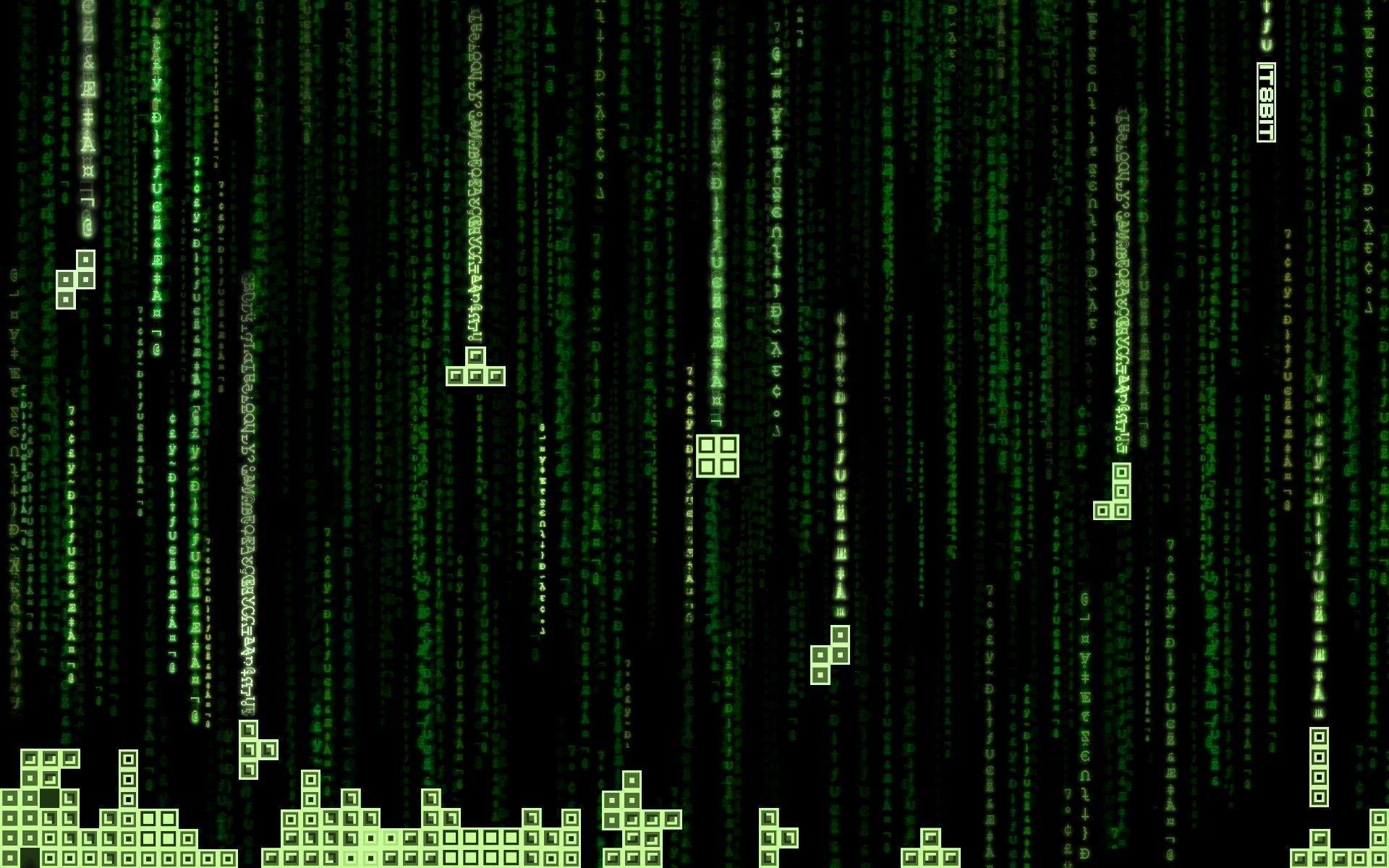 1920x1200 Tetris, The Matrix, code, Glitch wallpaper, Desktop