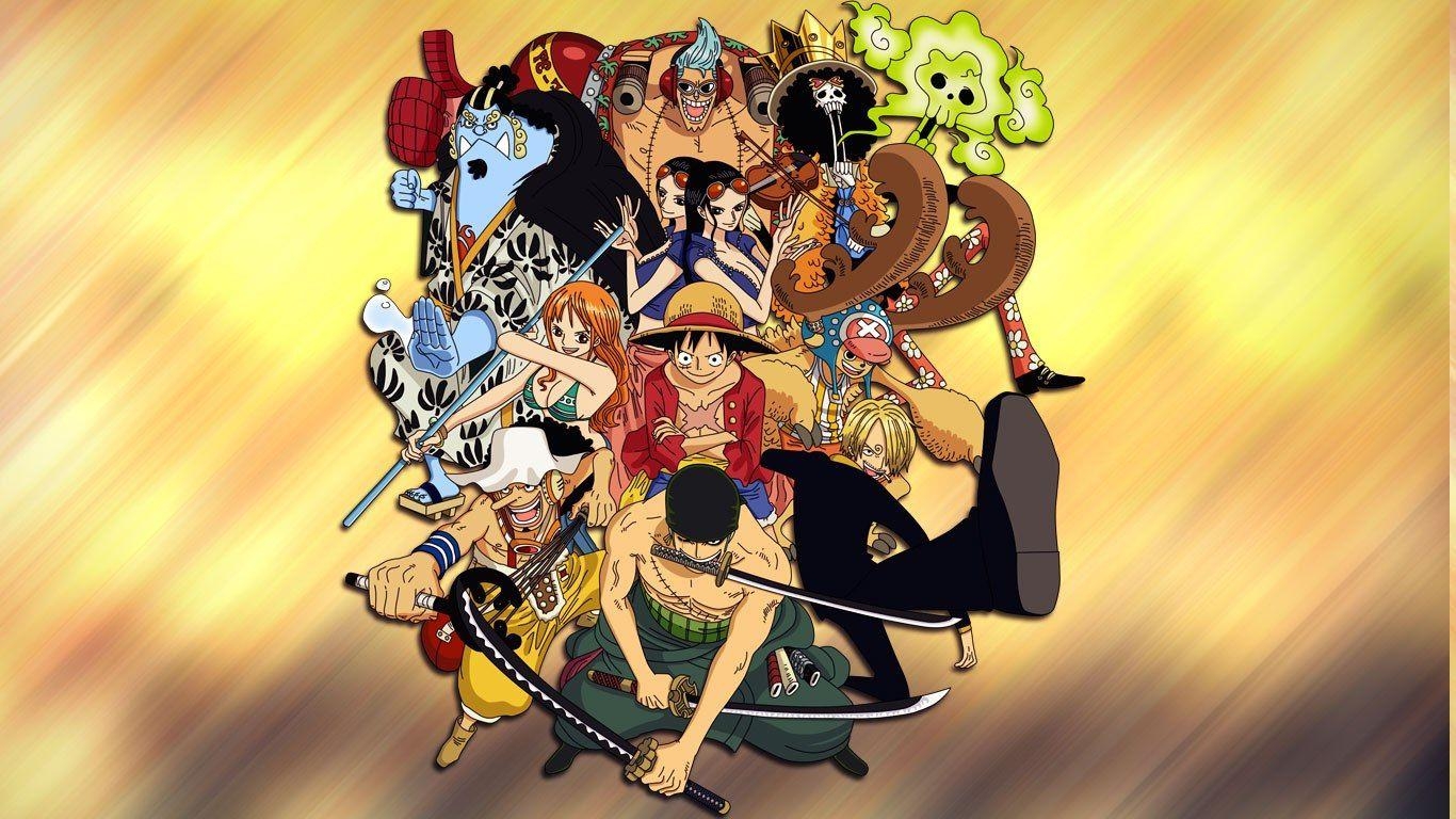 1370x770 Wallpaper, illustration, anime, One Piece, Sanji, Monkey D Luffy, Roronoa Zoro, Nami, Tony Tony Chopper, Nico Robin, Brook, Usopp, Franky, Jimbei, screenshot,  px, computer wallpaper, Desktop