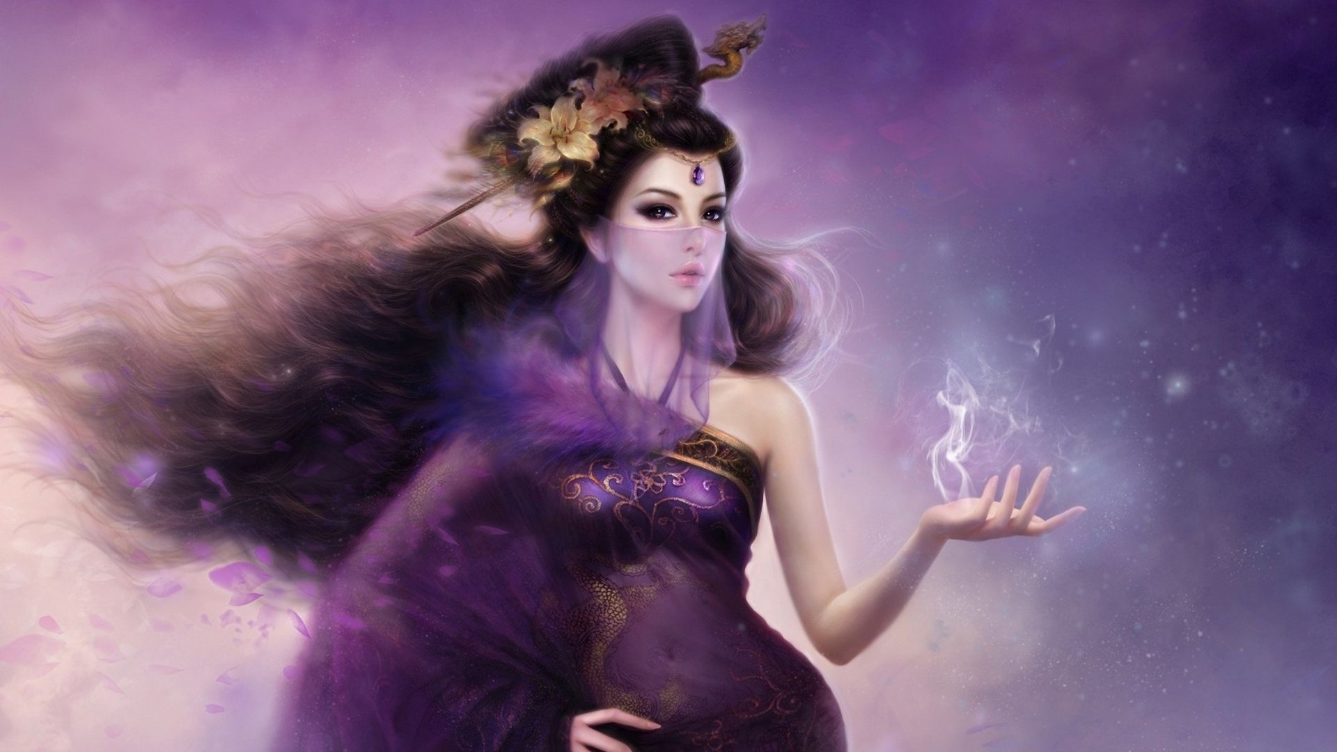 1920x1080 Beautiful Fantasy Girl Magic Asian Woman Wallpaper & Background Download, Desktop