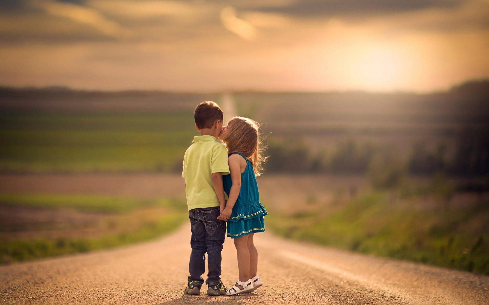 1920x1200 Find out: Little Boy Girl Kiss on Road wallpaper, Desktop