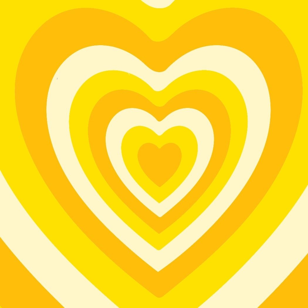 1050x1050 Yellow Hearts Wallpaper, Phone