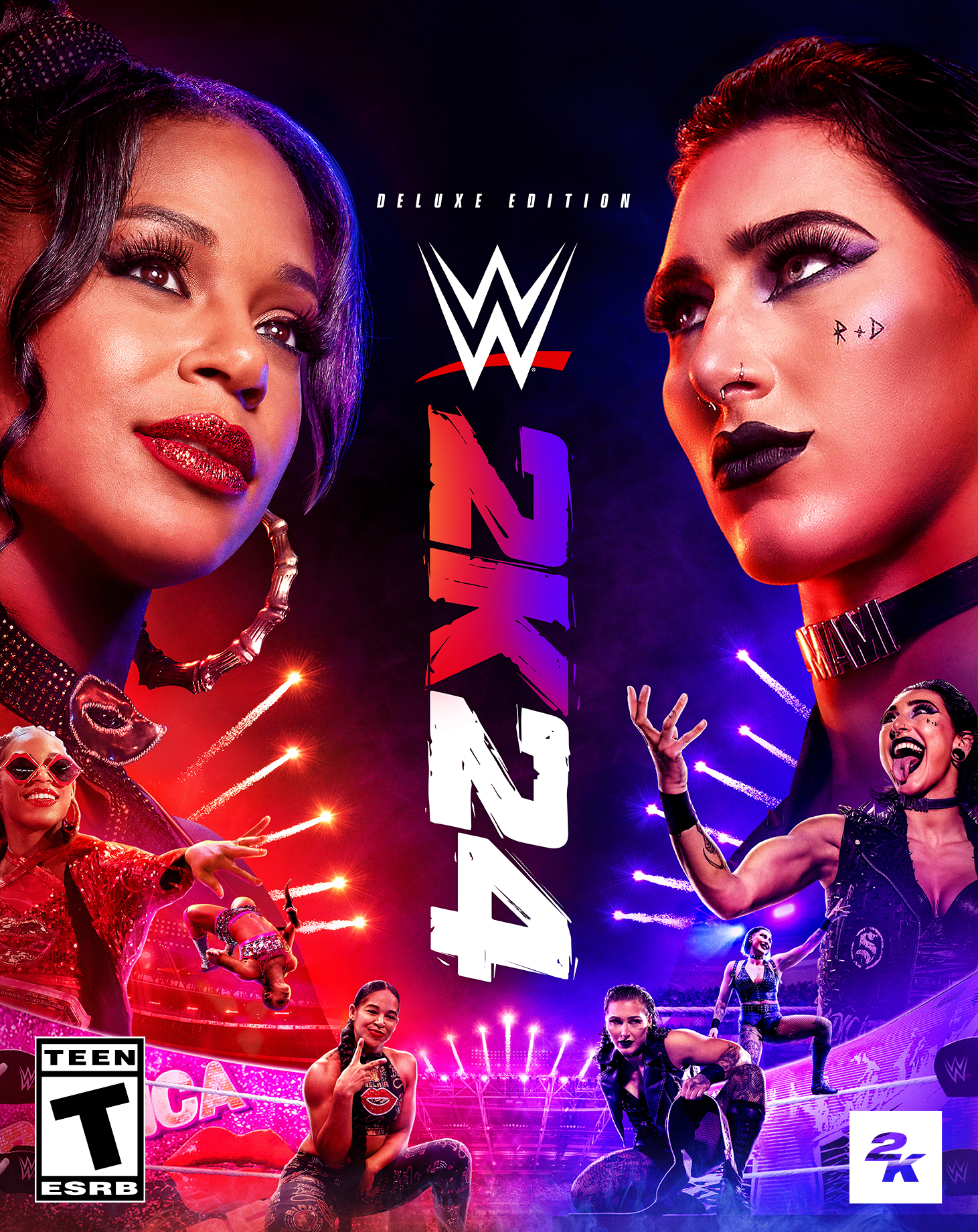 1470x1840 WWE 2K24 cover: Cody Rhodes, Rhea, Phone