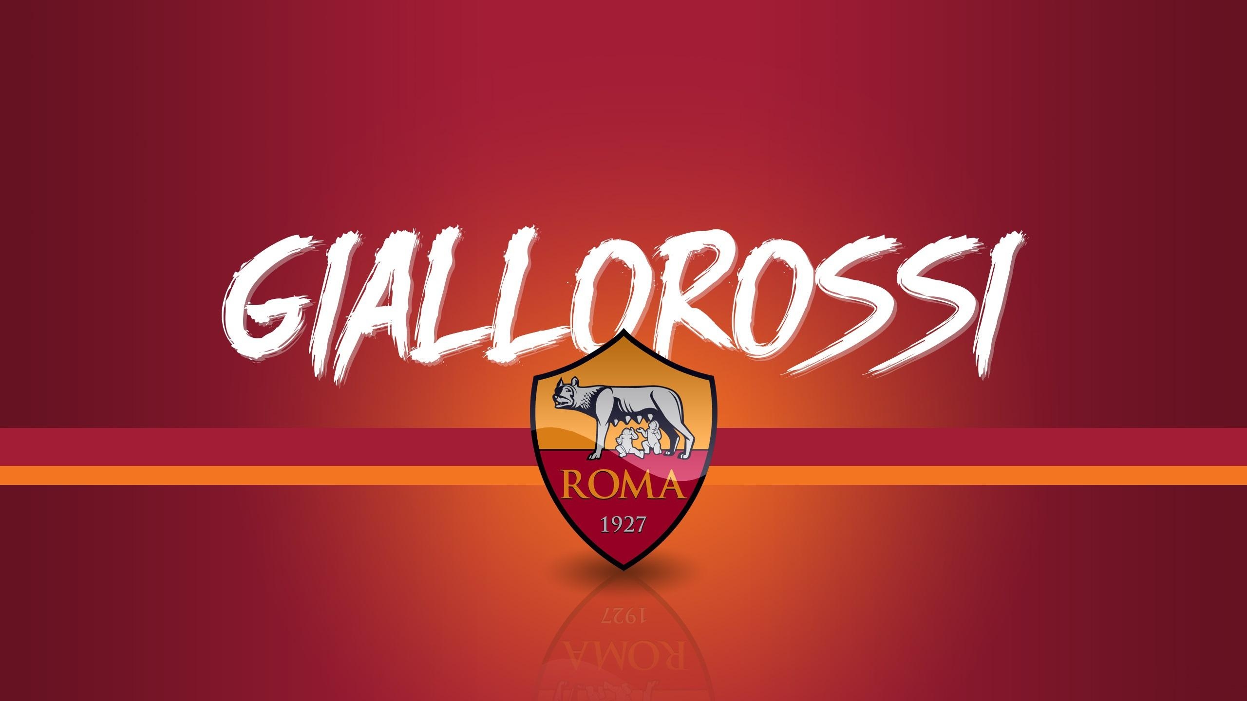 2560x1440 Download wallpaper wallpaper, sport, logo, football, AS Roma, Desktop