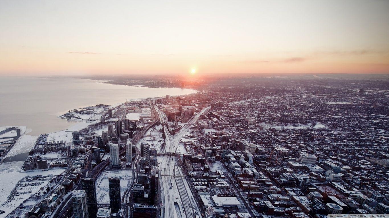 1370x770 Aerial View Of Toronto City HD desktop wallpaper, Widescreen, Desktop