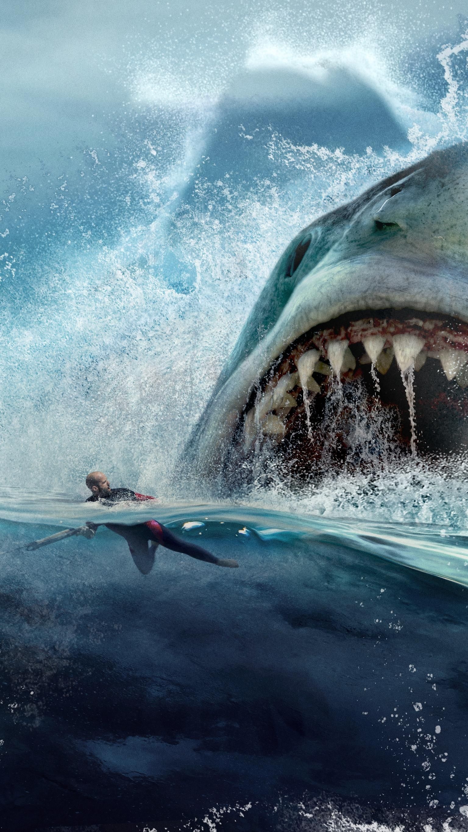 1540x2740 The Meg (2018) Phone Wallpaper. Moviemania. Shark picture, Shark art, Megalodon, Phone