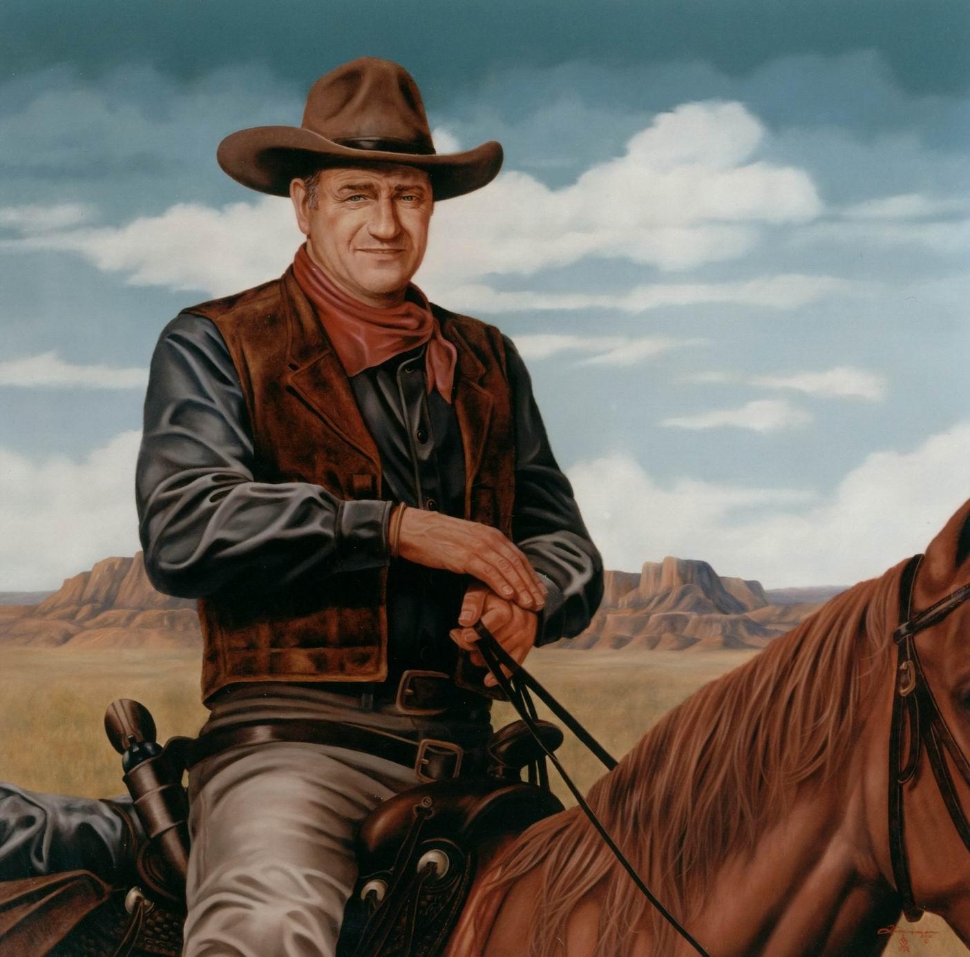 1410x1390 Wallpaper Digital Best: John Wayne, Desktop