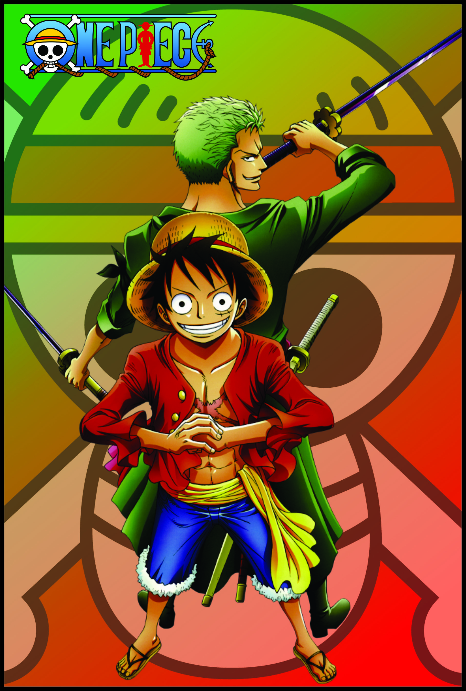 1820x2700 Luffy and Zoro Wallpaper, Phone