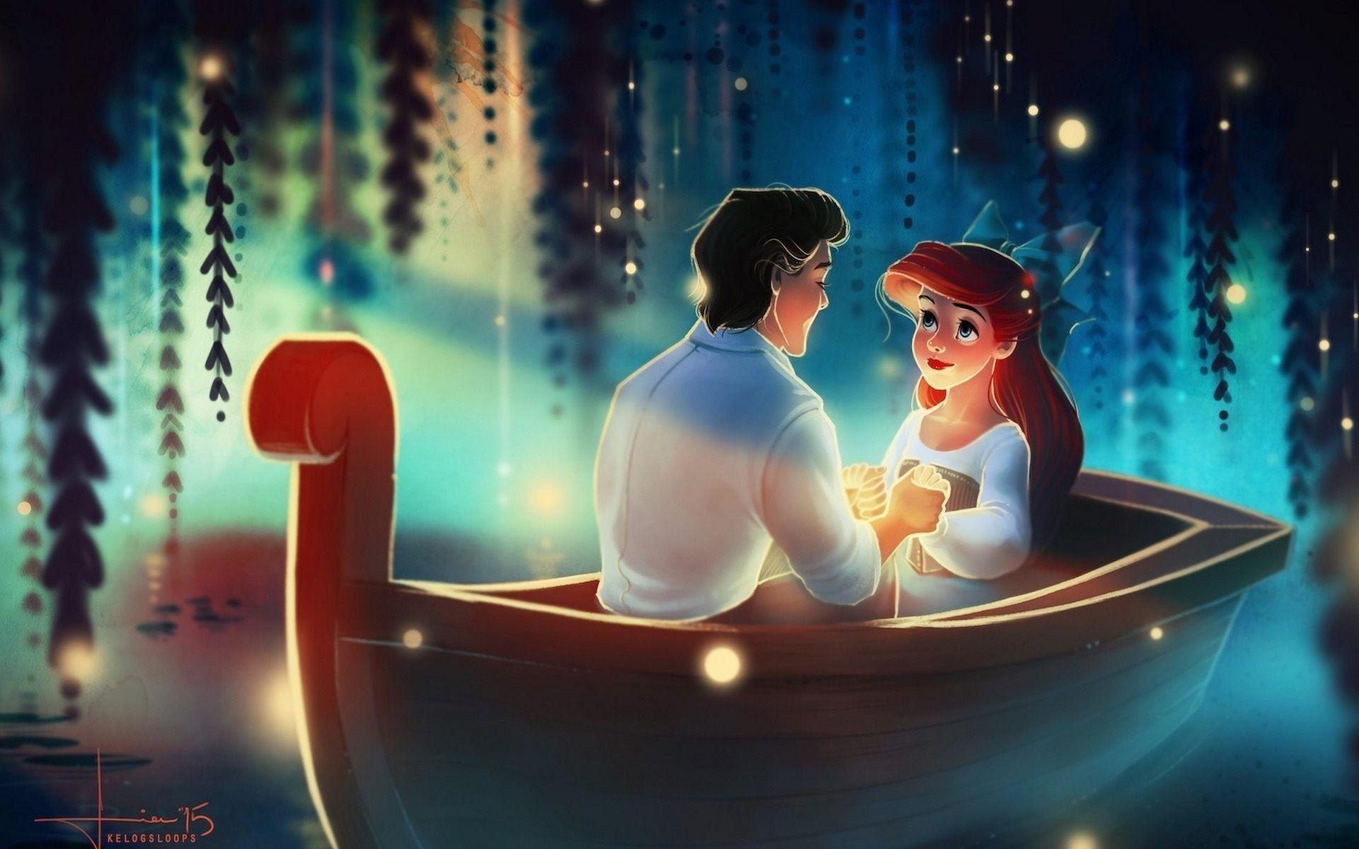 1920x1200 Romantic Love HD Wallpaper Mermaid Ariel And Eric, Desktop