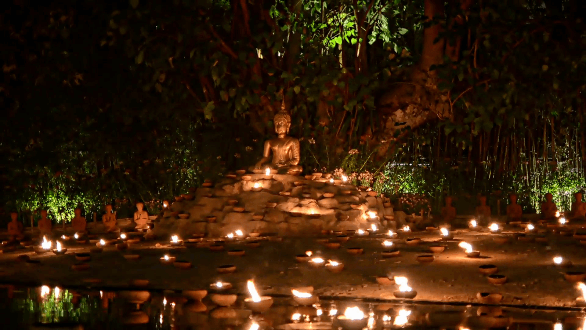 1920x1080 Chiang Mai, Thailand February 2016. Magha puja day. Buddha, Desktop