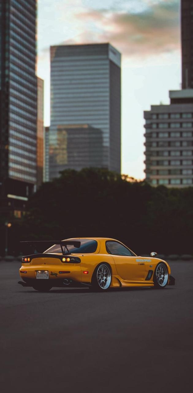 630x1280 YELLOW RX7 wallpaper, Phone