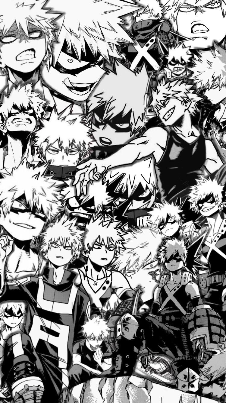 750x1340 My Hero Academia Black and White Wallpaper Free My Hero Academia Black and White Background, Phone