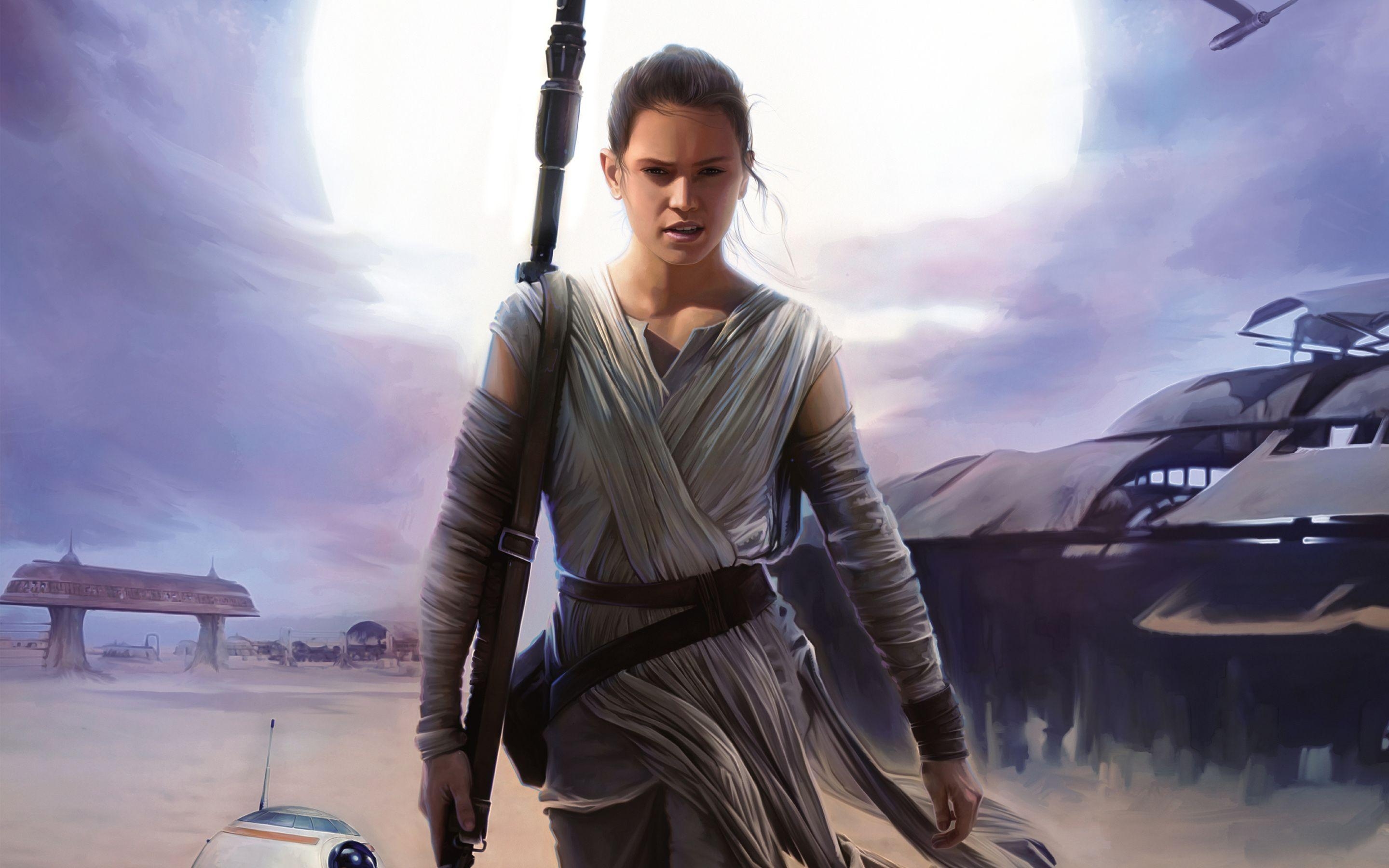 2880x1800 Rey Star Wars The Force Awakens Wallpaper, Desktop