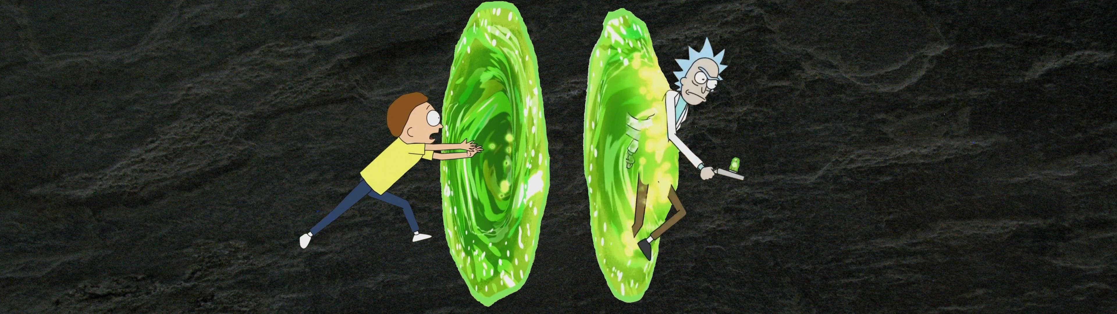 3840x1080 Rick and Morty Portal Wallpaper, Dual Screen