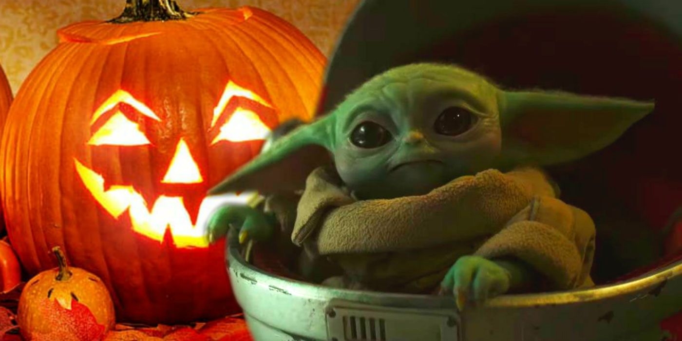 1400x700 Baby Yoda Pumpkin Designs For Halloween 2020, Dual Screen