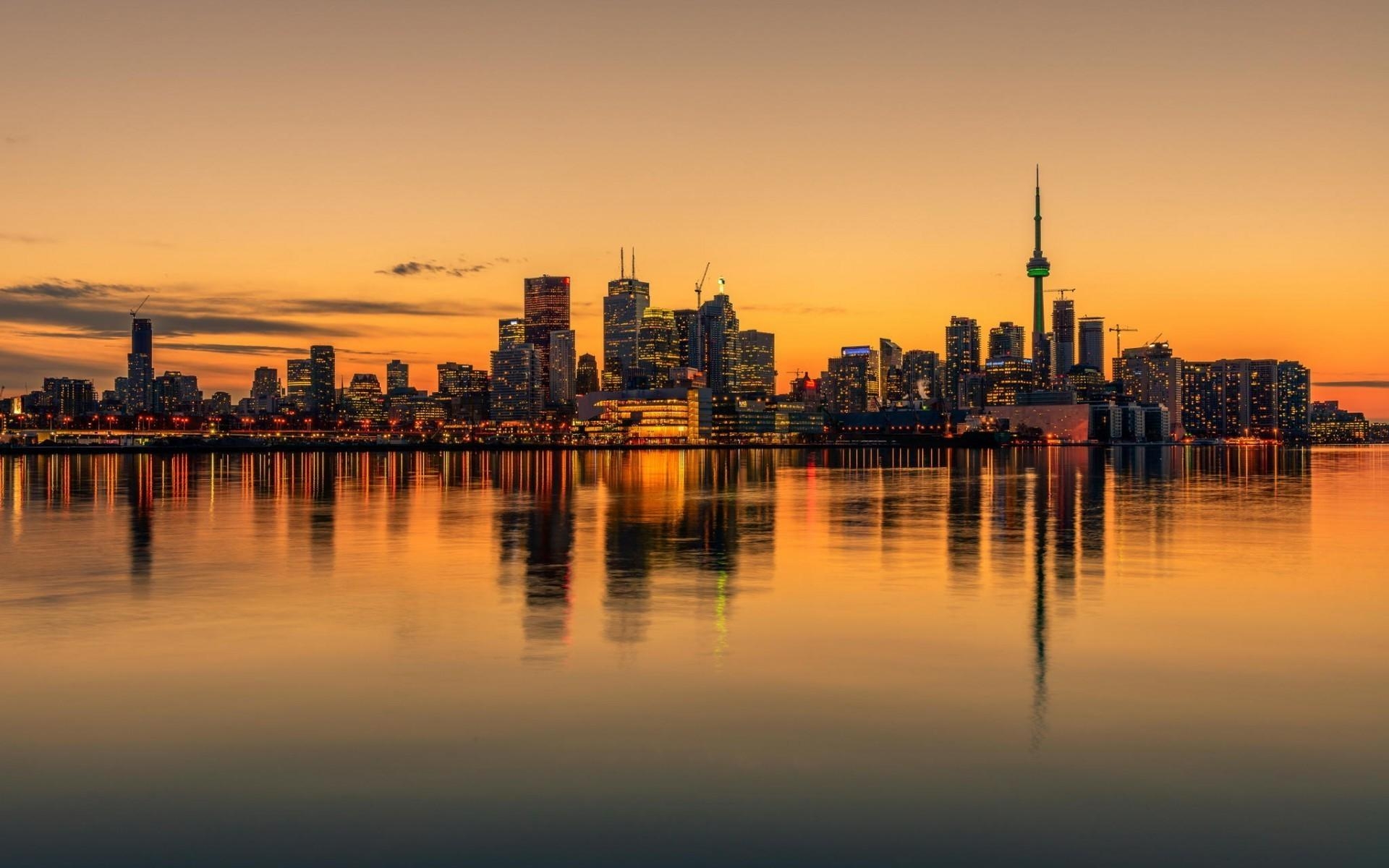 1920x1200 cityscape, Water, Toronto, Canada, Skyline, Reflection, Desktop