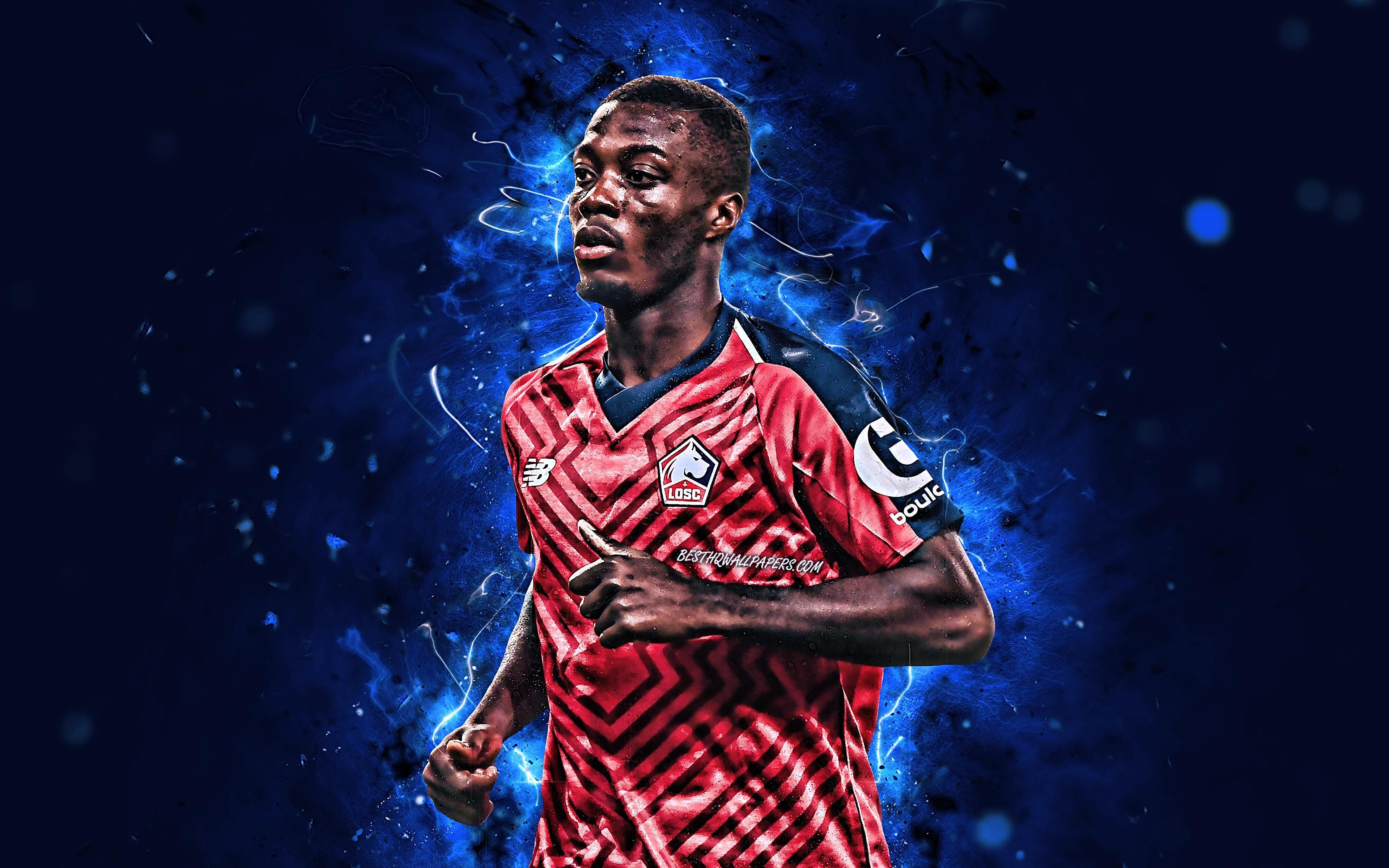 3840x2400 Download wallpaper Nicolas Pepe, abstract art, Ivorian, Desktop