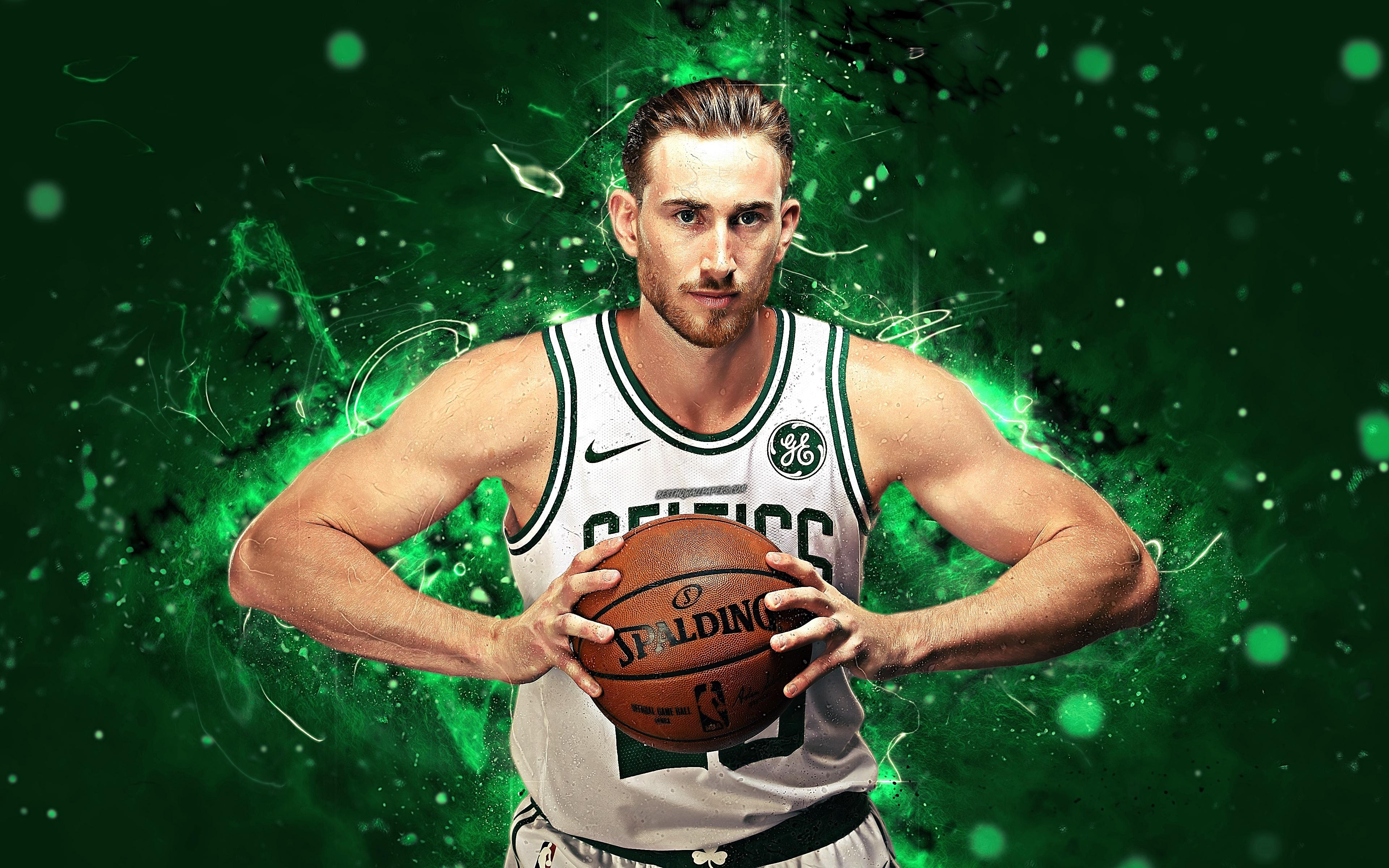 3840x2400 Download wallpaper Gordon Hayward, 4k, abstract art, NBA, Desktop