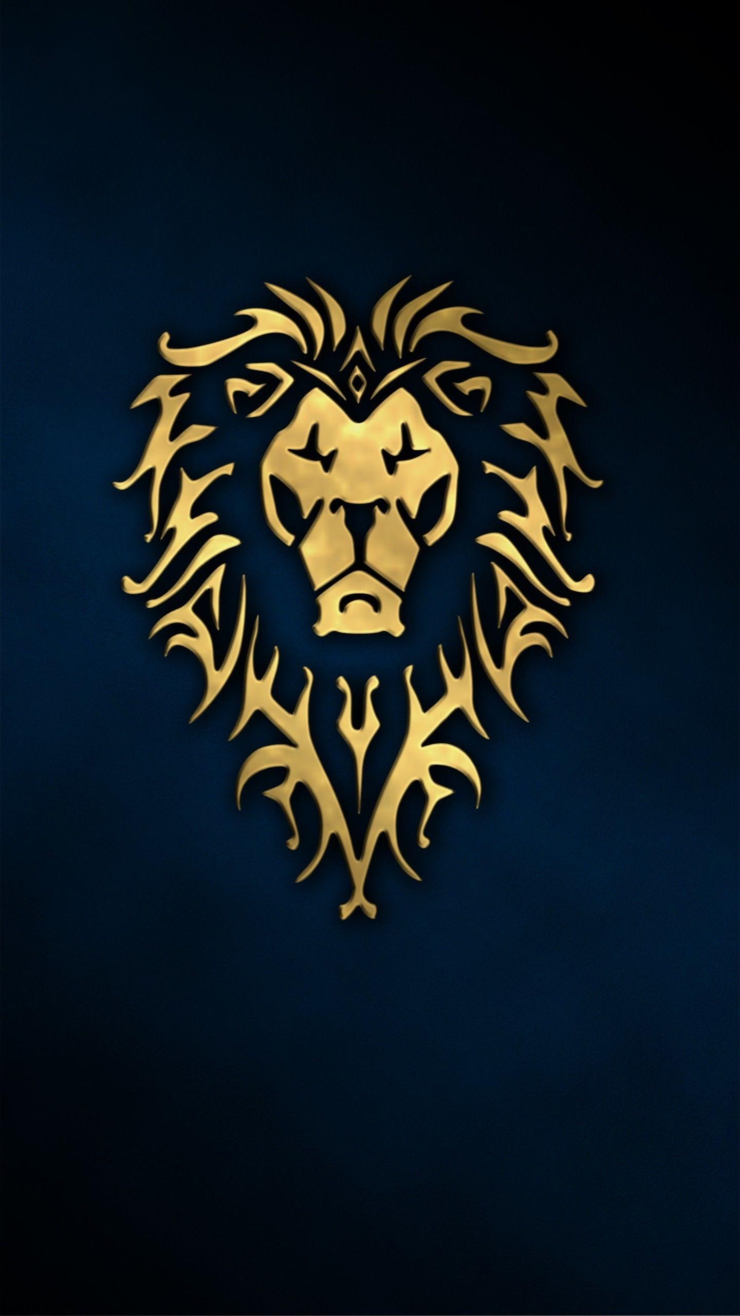 1440x2560 Download HD Wallpaper Of 253297 Digital Art, Portrait Display, Simple Background, Minimalism, Animals, Lion, Blue. Lion Wallpaper Iphone, Abstract Lion, Lion Art, Phone