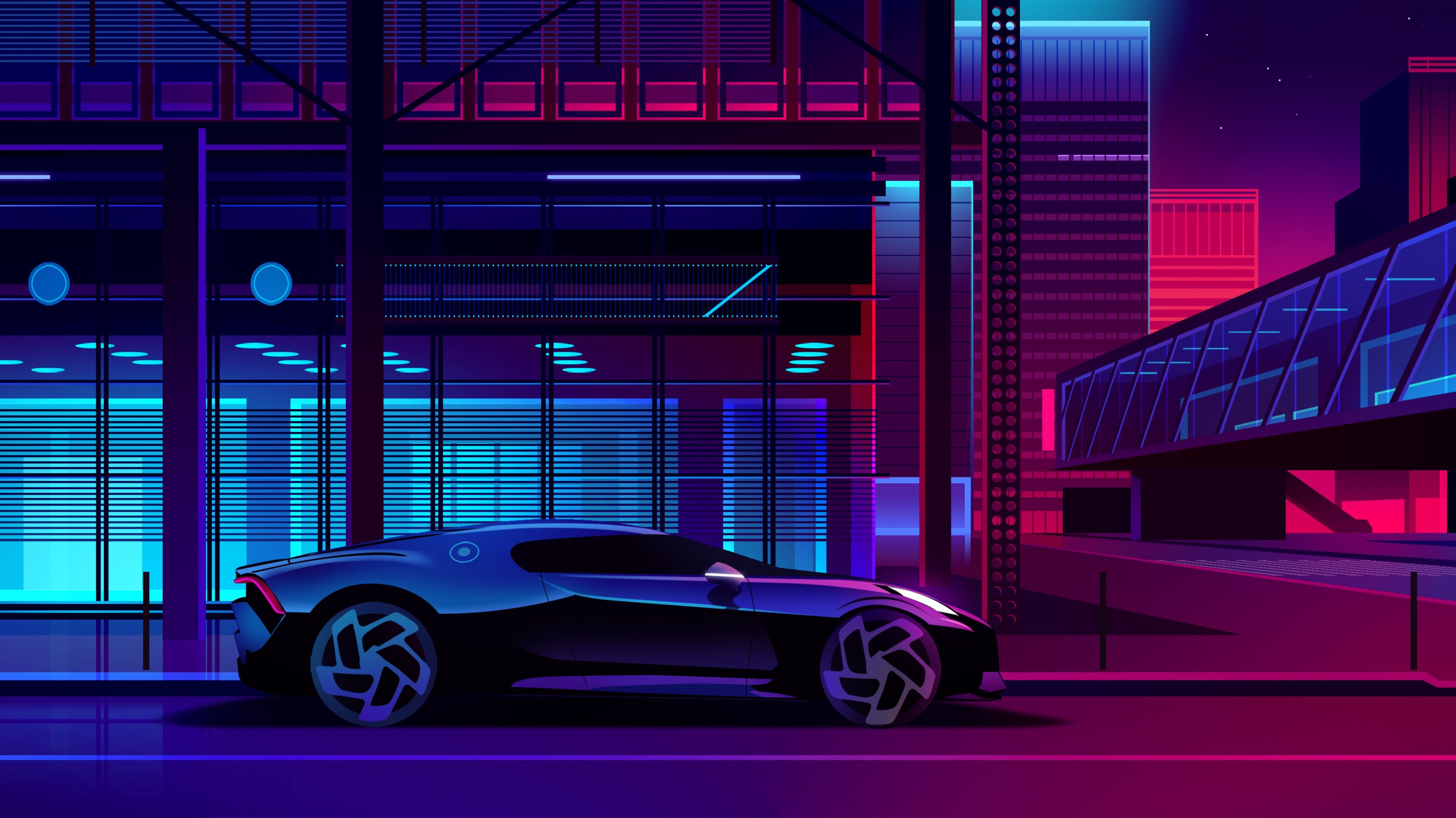 3840x2160 Wallpaper 4k Bugatti Noire Neon Art 4k Wallpaper, 5k Wallpaper, Desktop