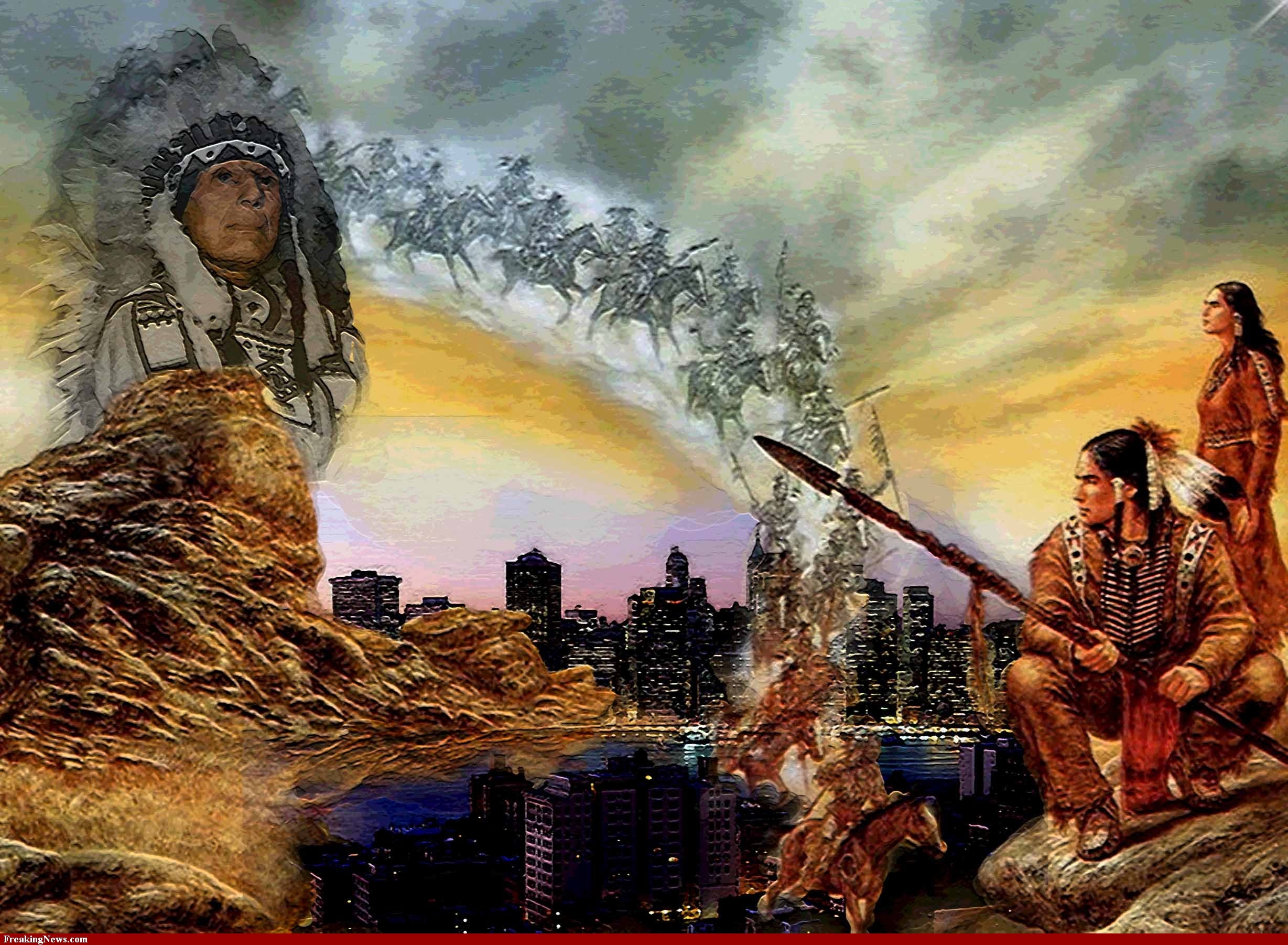 2460x1810 free native american wallpaper, painting, mythology, art, prophet, landscape, Desktop